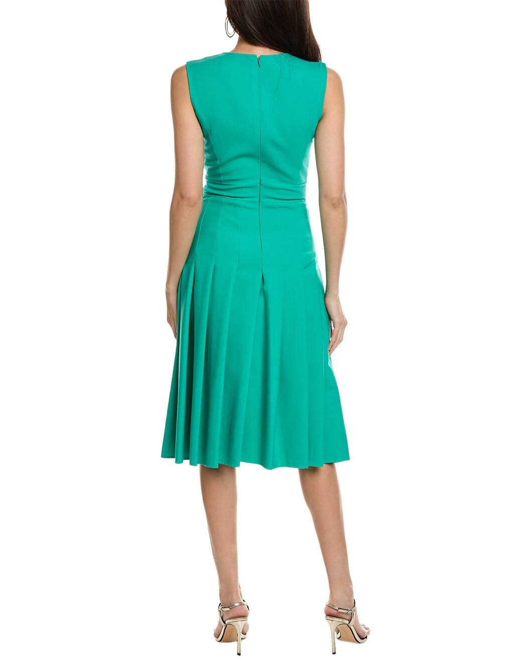 Oscar de la Renta Pleated Wool-Blend A-Line Dress - 2