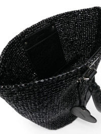 トートバッグ BALENCIAGA Black raffia large Le Cagole Panier shopping bag Balenciaga Raffia Large Le Cagole Panier Shopping Bag in
