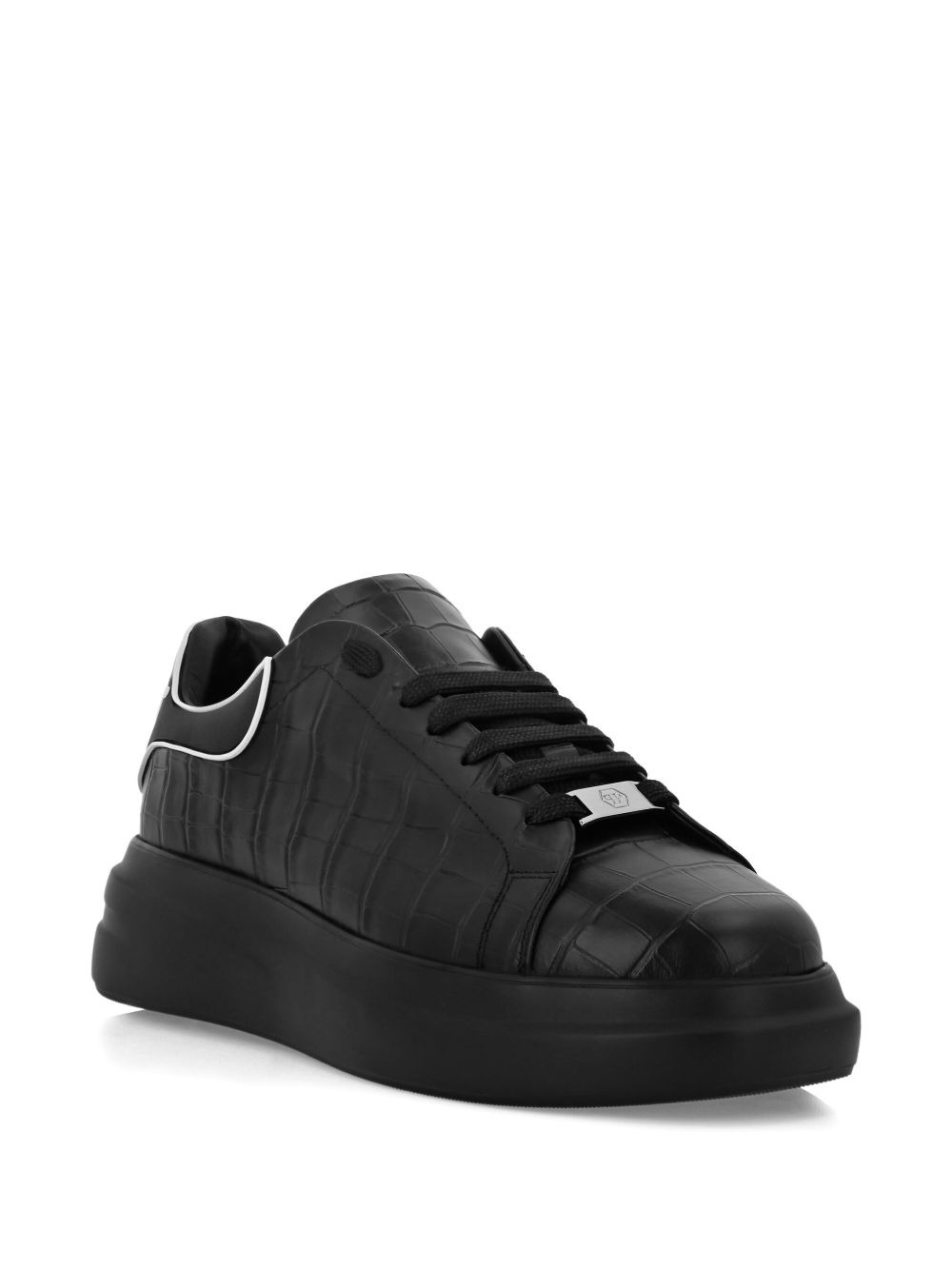 crocodile-effect platform sneakers - 2