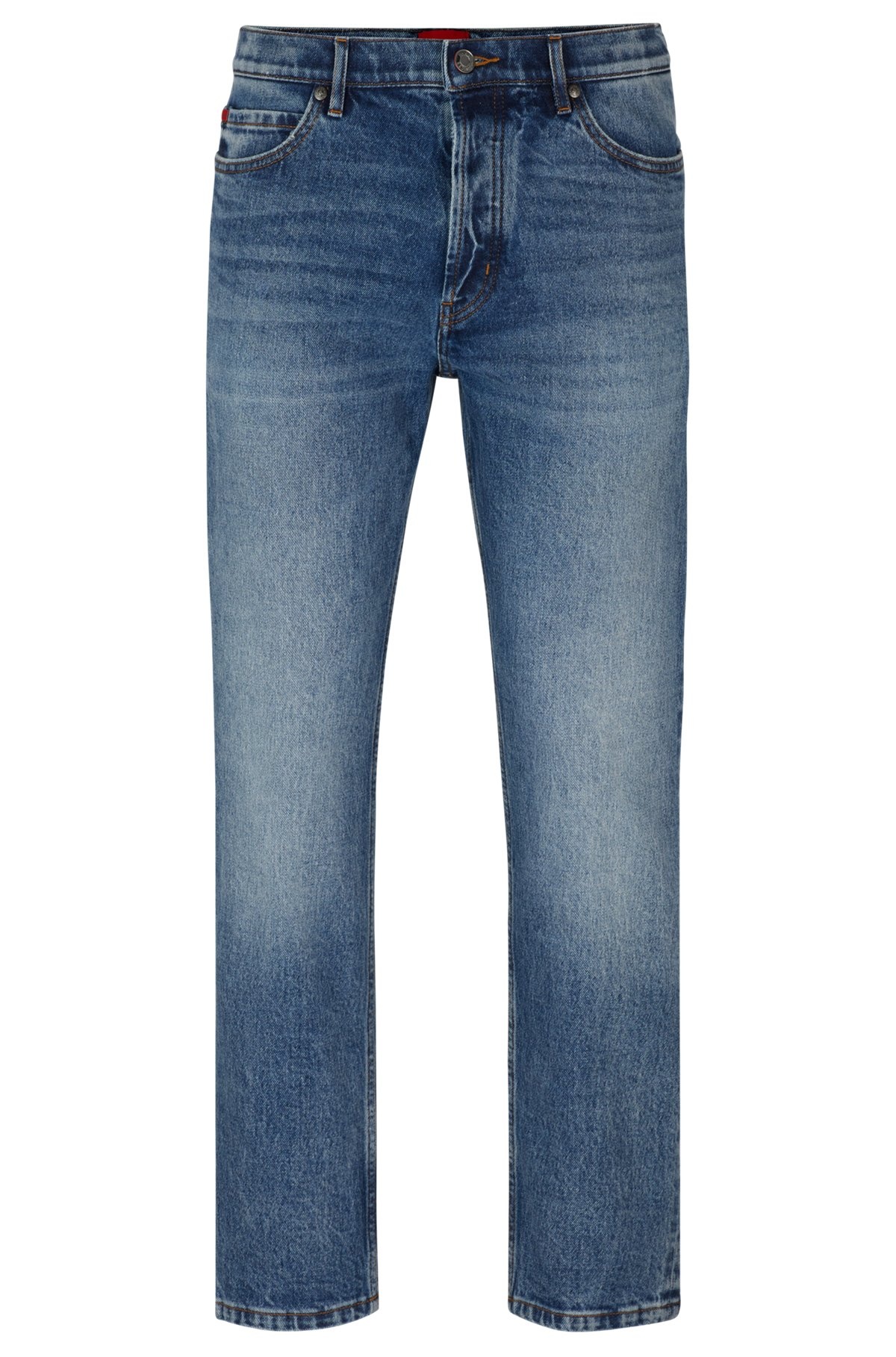 TAPERED-FIT JEANS IN BLUE STRETCH DENIM - 1