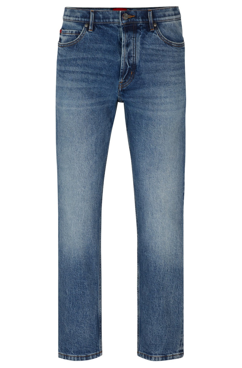 TAPERED-FIT JEANS IN BLUE STRETCH DENIM 1