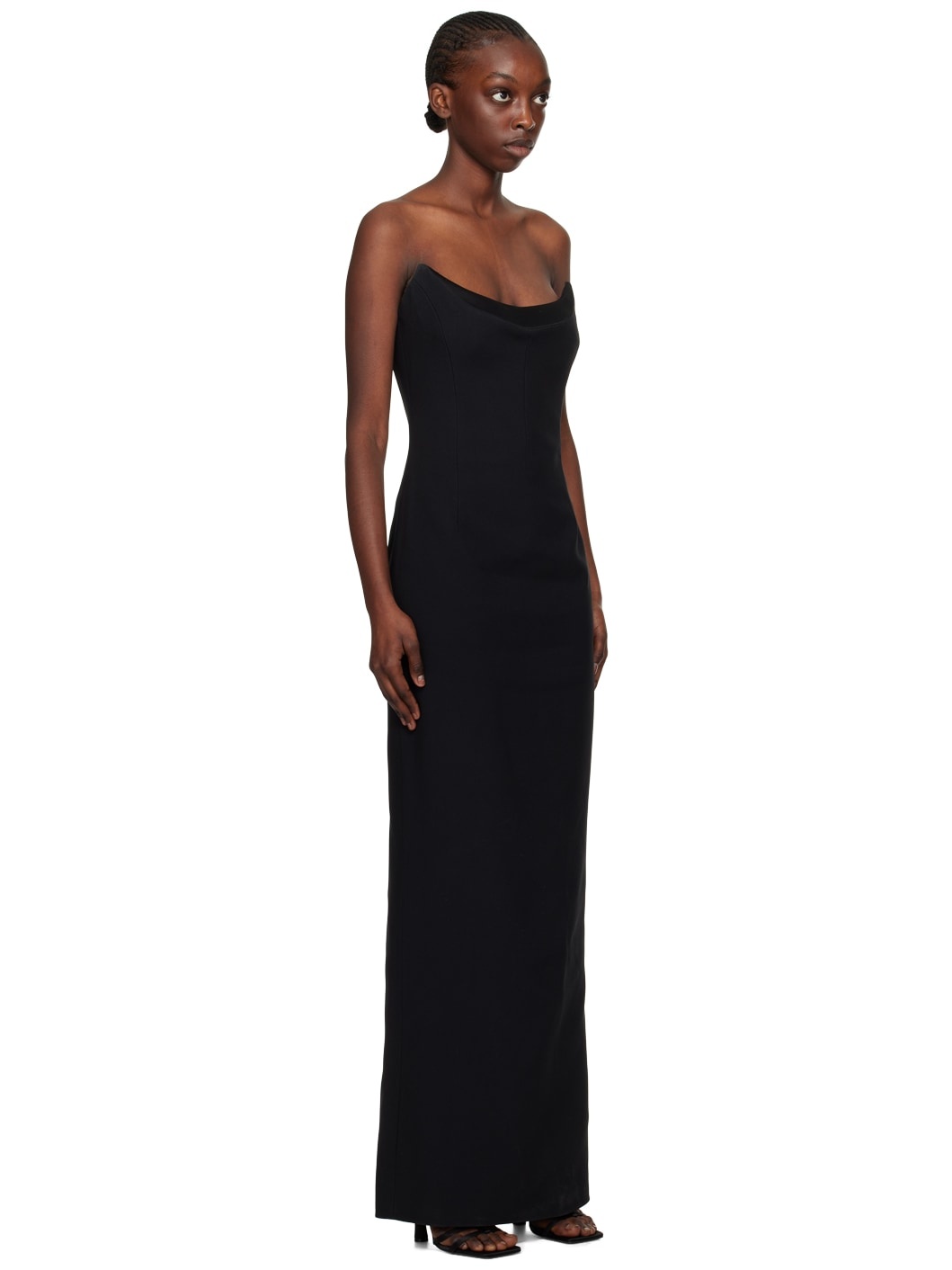 Black Strapless Maxi Dress - 2