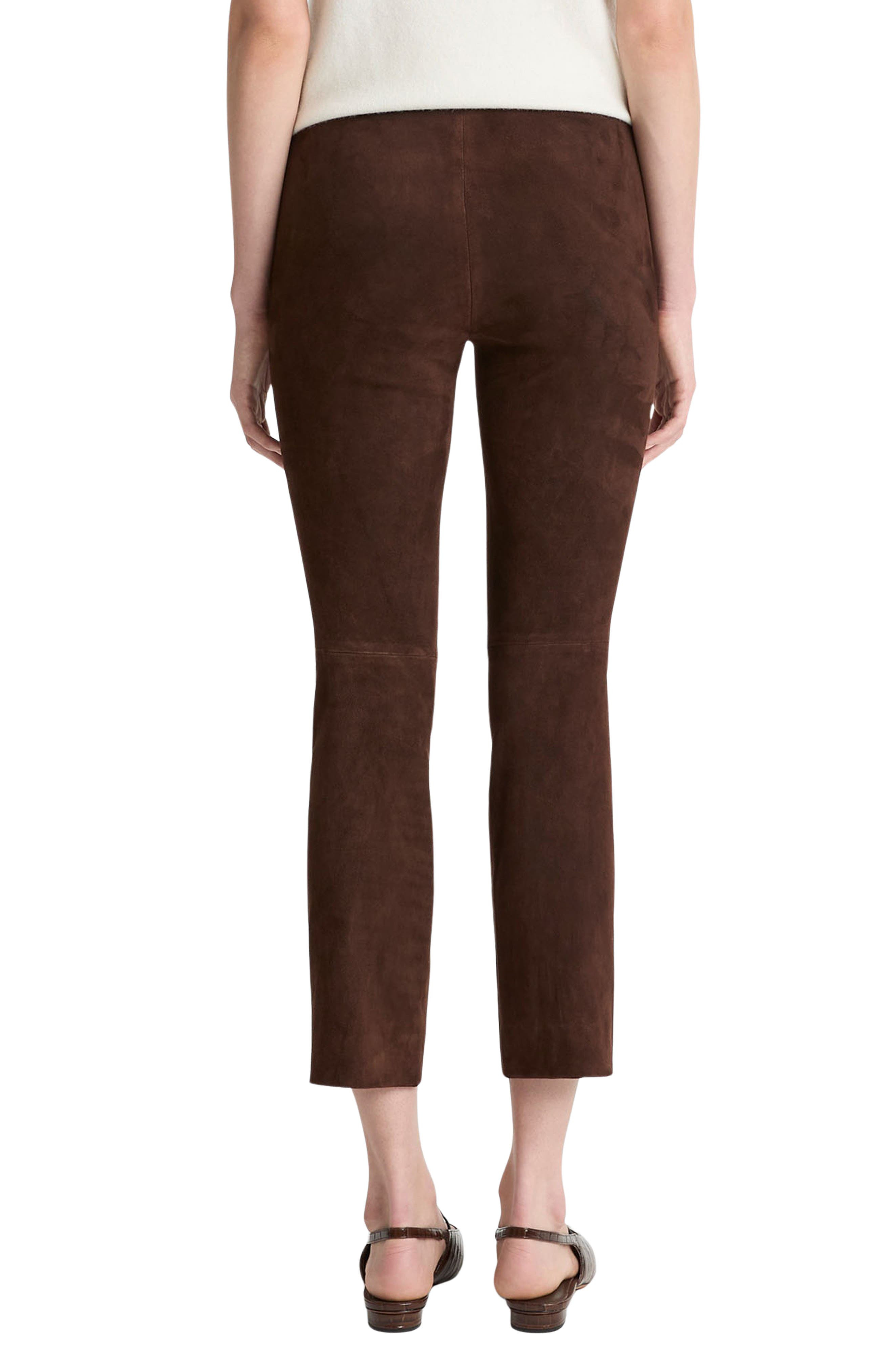Vince Suede Split Hem Crop Pants in Chocolate at Nordstrom - 2