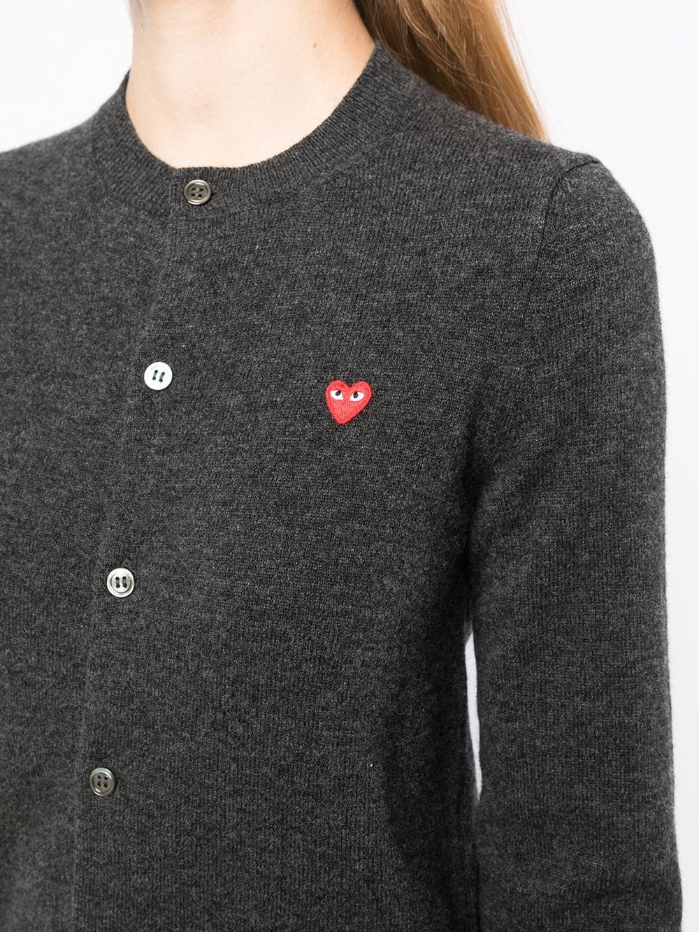 heart-patch knit cardigan - 5
