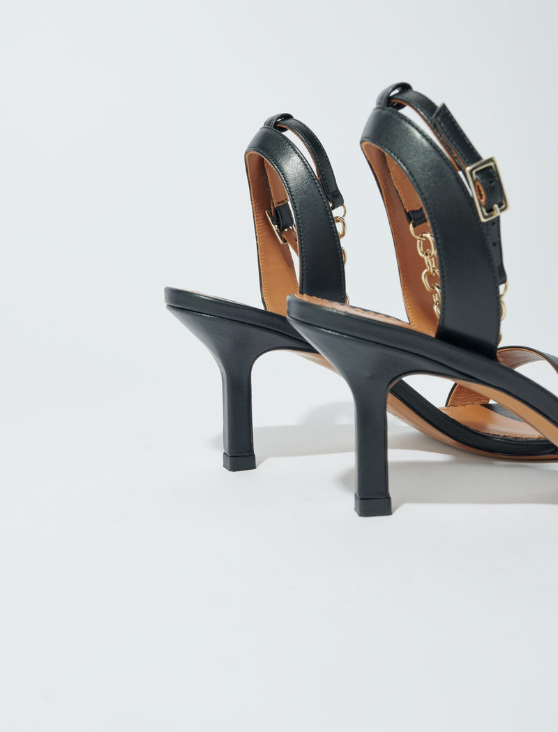 Leather sandals with heels 4