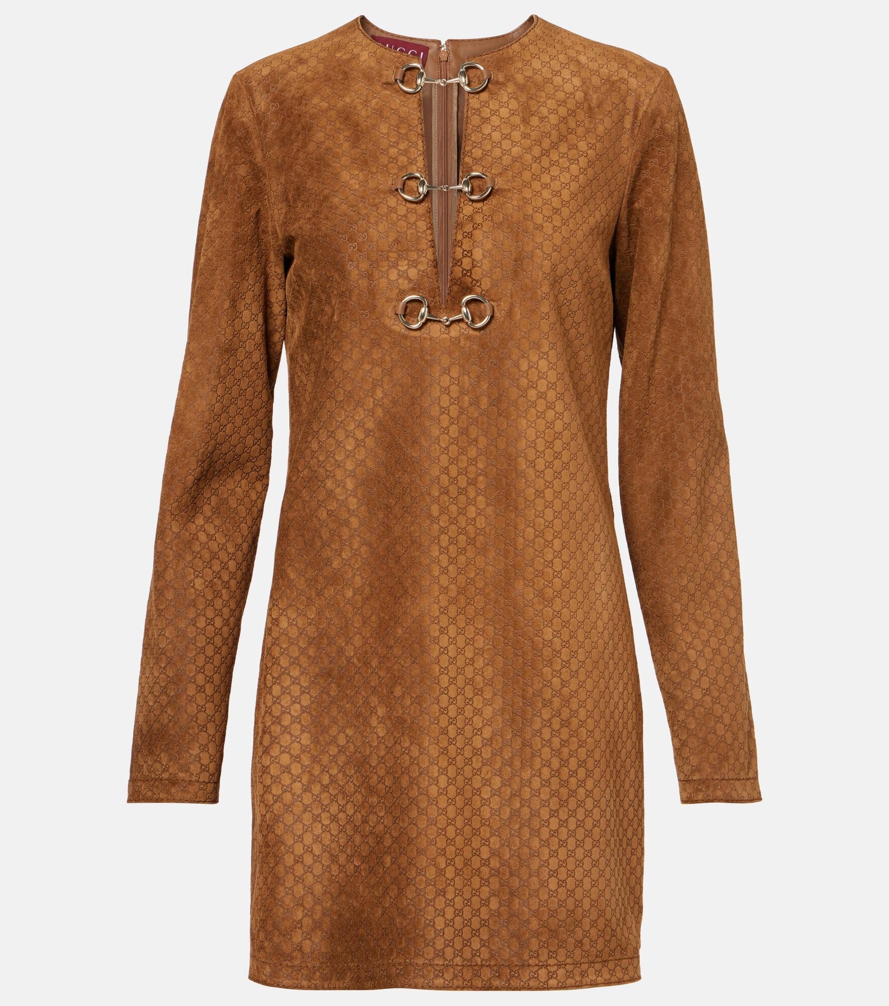 GG Horsebit suede minidress - 1