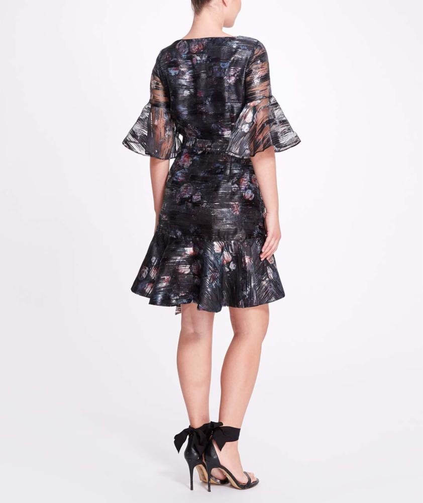 PRINTED FLORAL FIL COUPE WRAP DRESS - 3