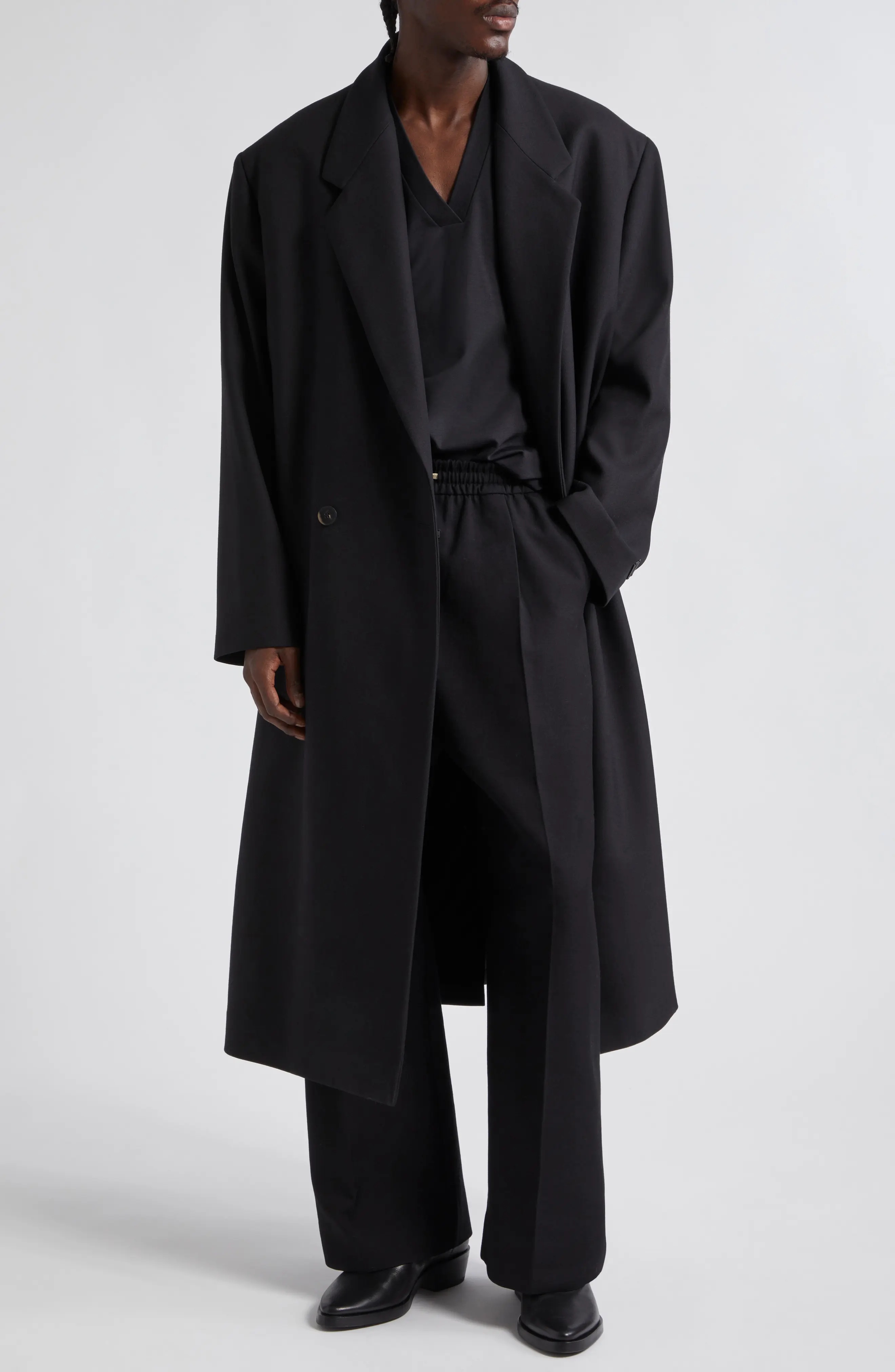 Double Breasted Wool Gabardine Overcoat - 2