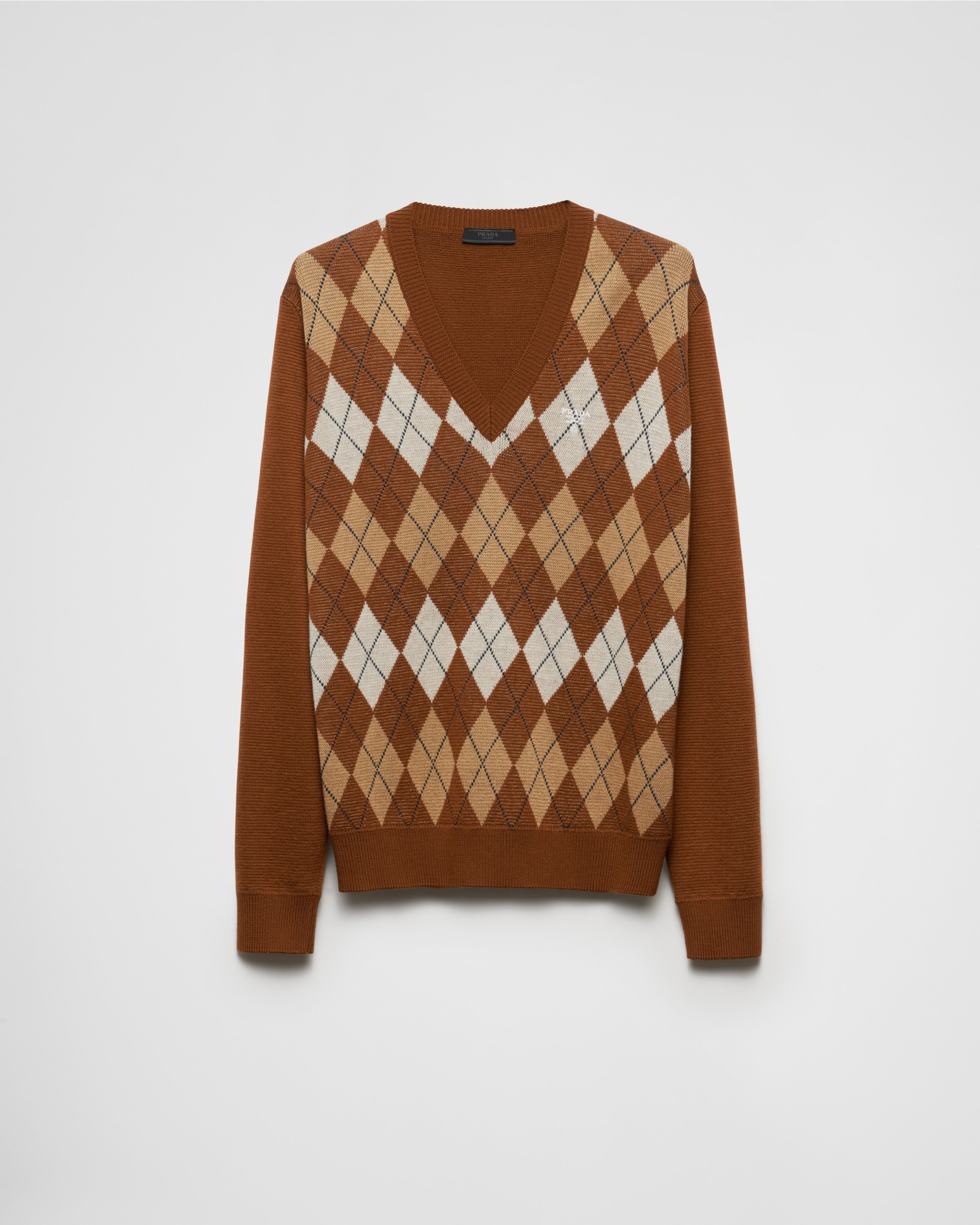 Wool sweater with an Argyle pattern - 1