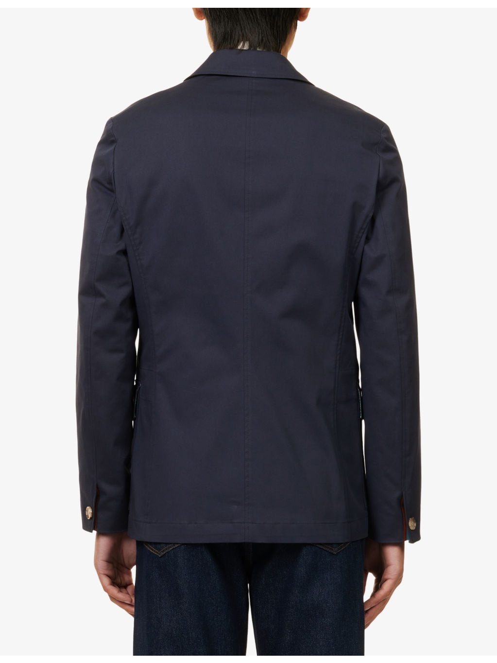 Notch-Lapels Regular-Fit Stretch-Cotton Blazer - 4