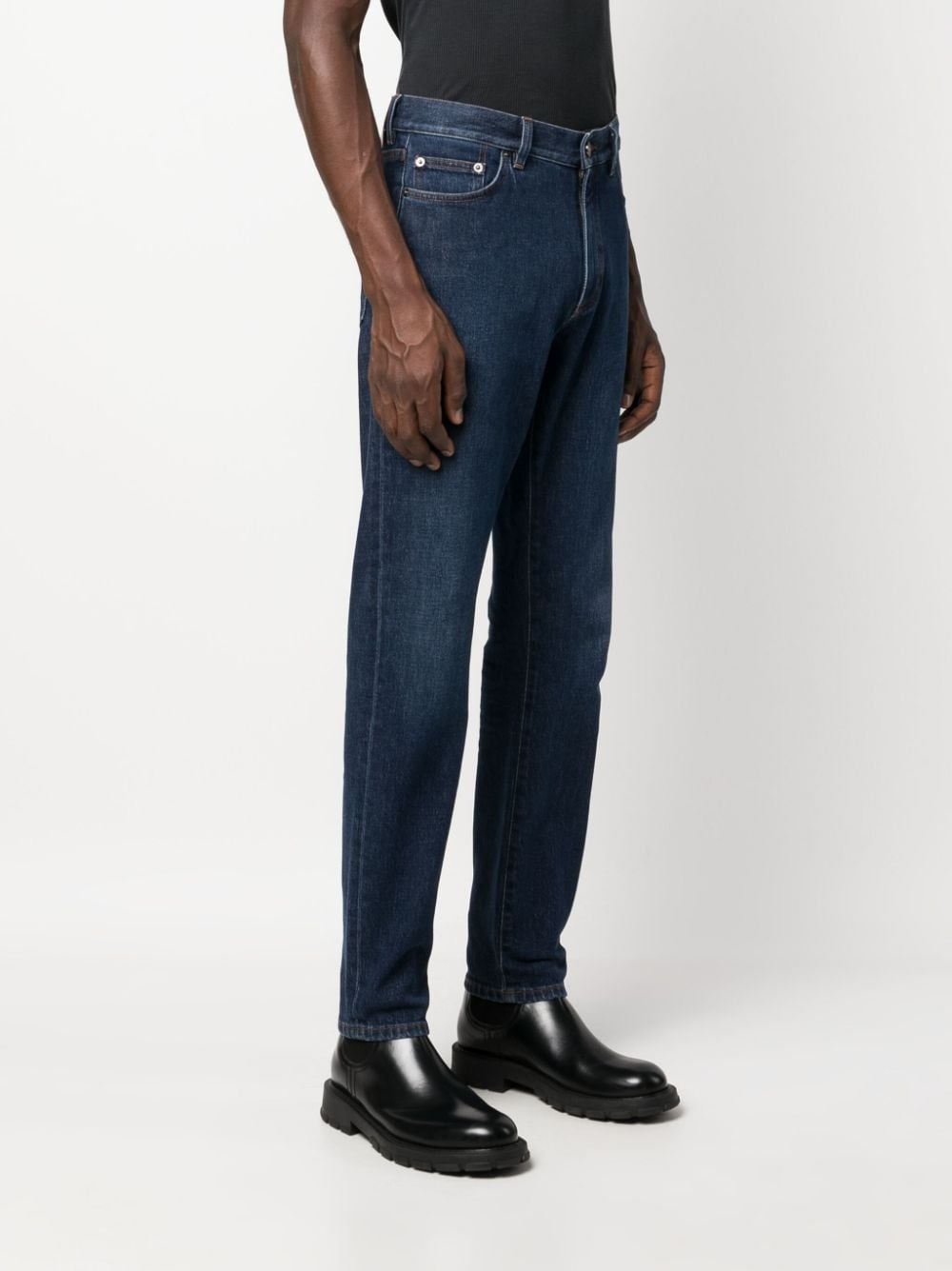 mid-rise slim-cut stretch-cotton jeans - 3