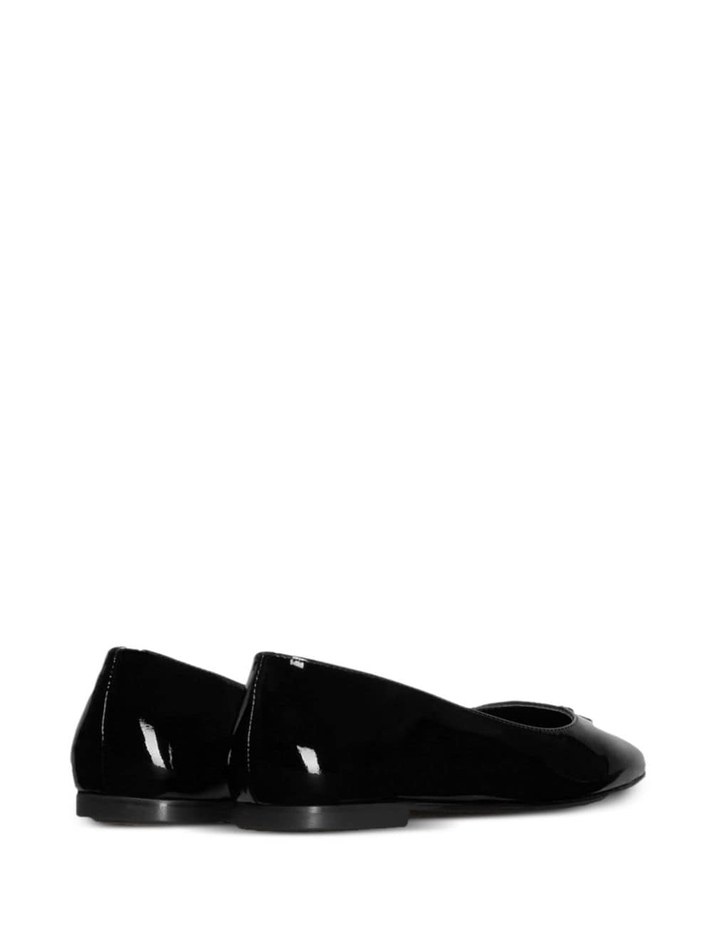 logo-embossed leather ballerina shoes - 3