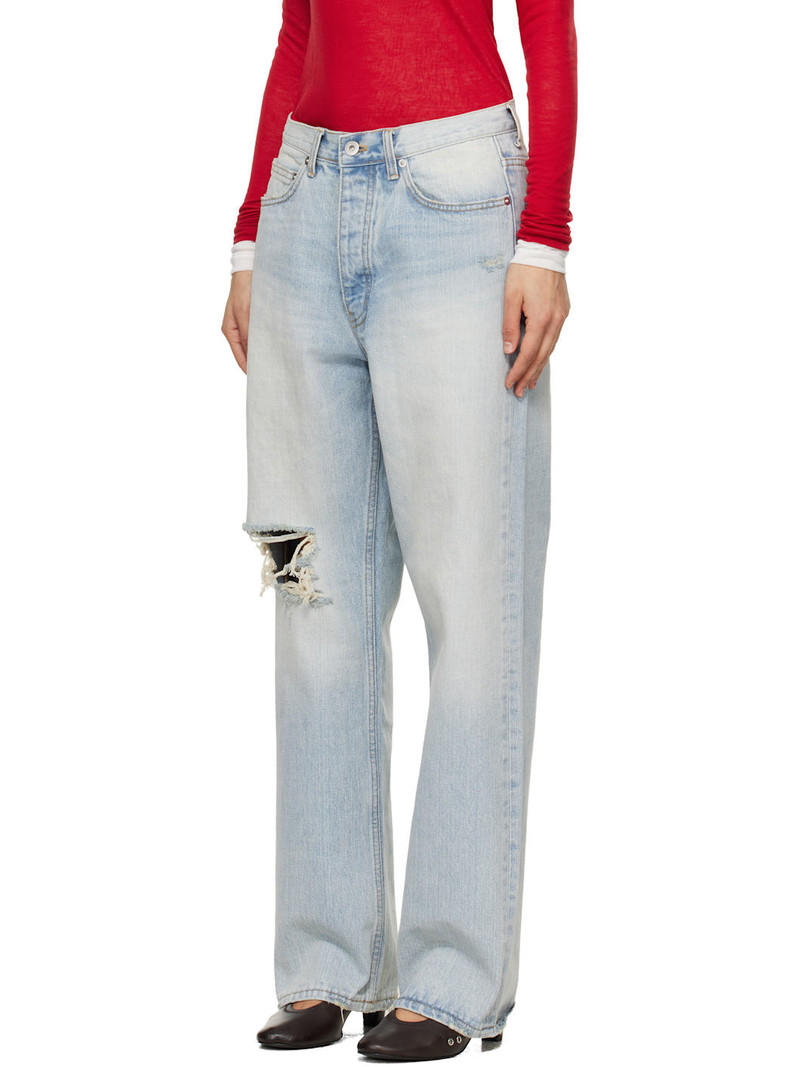 Tonywack Blue Distressed Loose Straight Jeans outlook