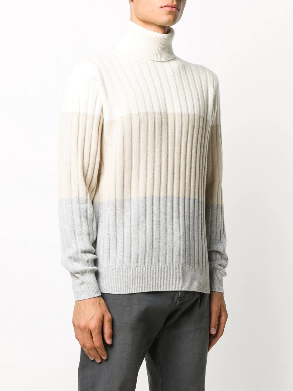 ribbed roll neck jumper - 3