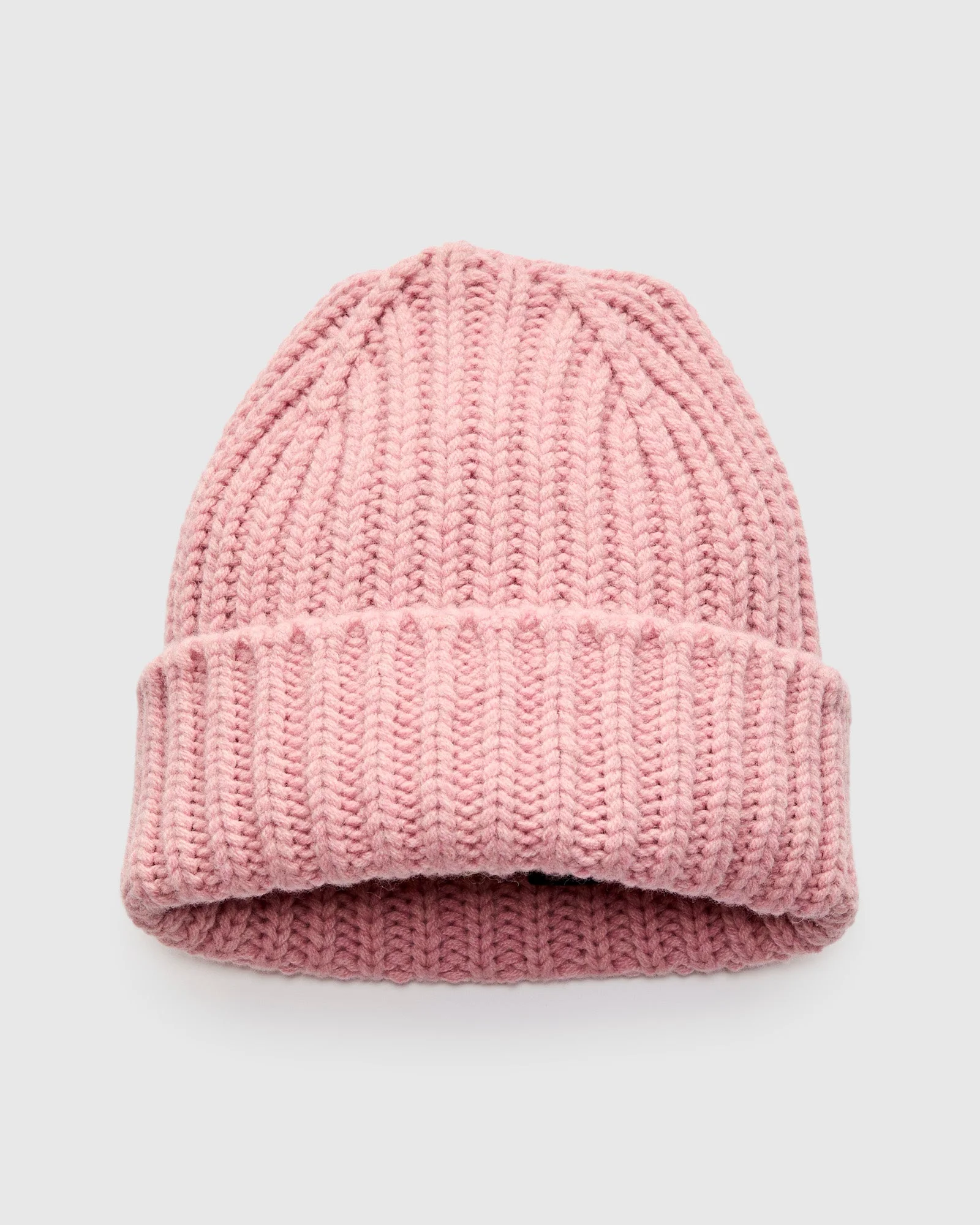 "Brain Freezer" Wool Beanie in Soft Pink - 1