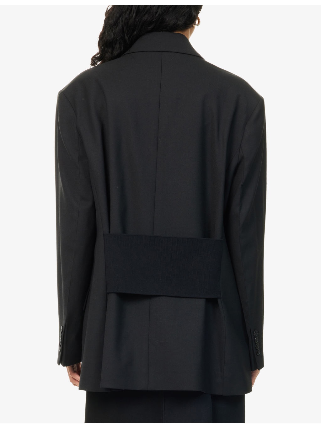 Peak-Lapels Relaxed-Fit Stretch-Woven Blazer - 4