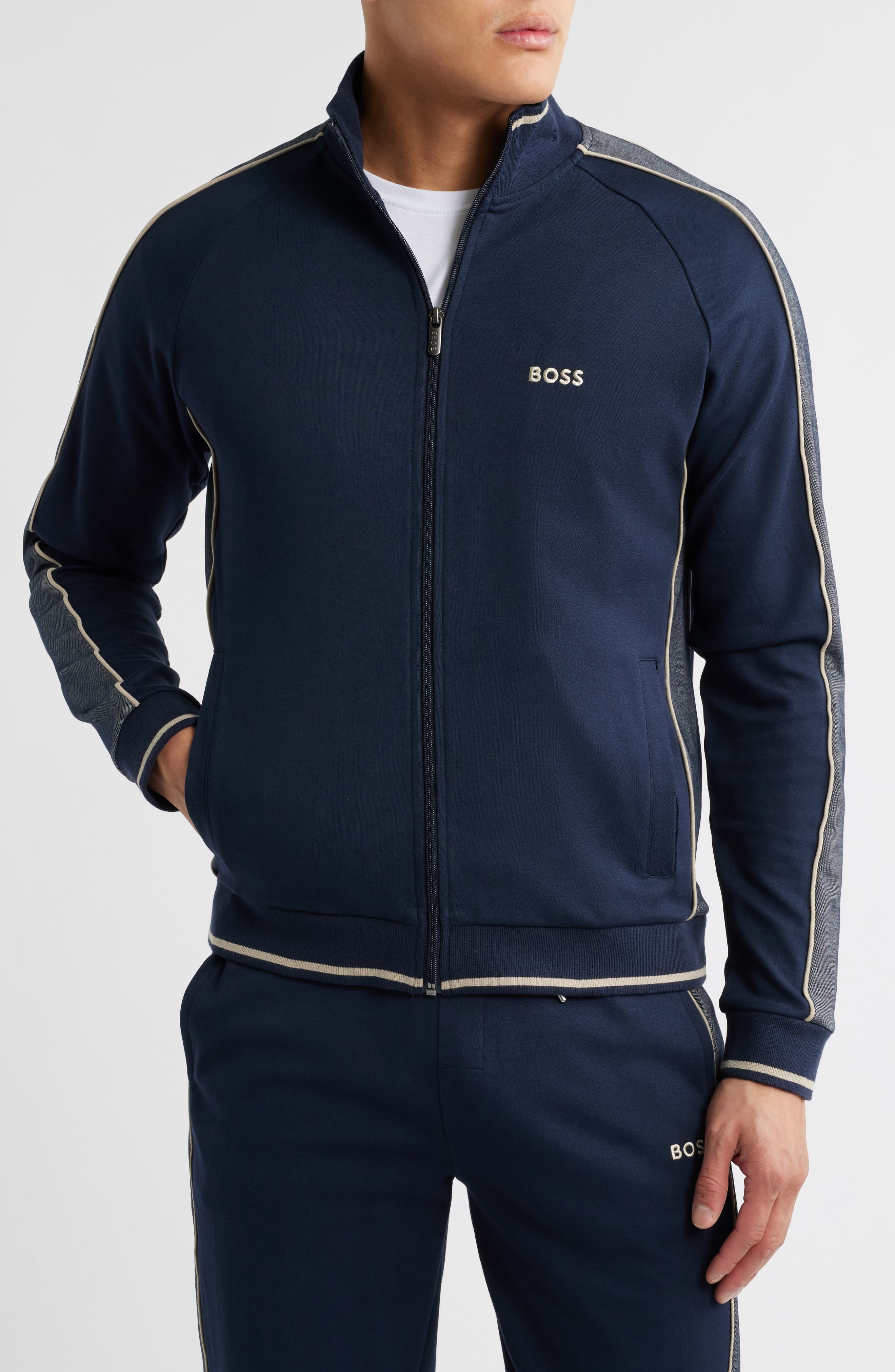 BOSS Tracksuit Jacket in Dark Blue at Nordstrom - 4