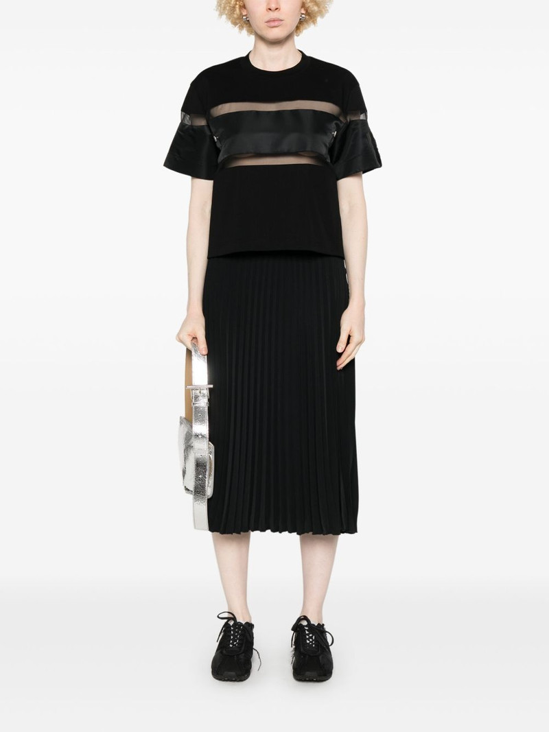 sacai sheer-panels T-shirt outlook