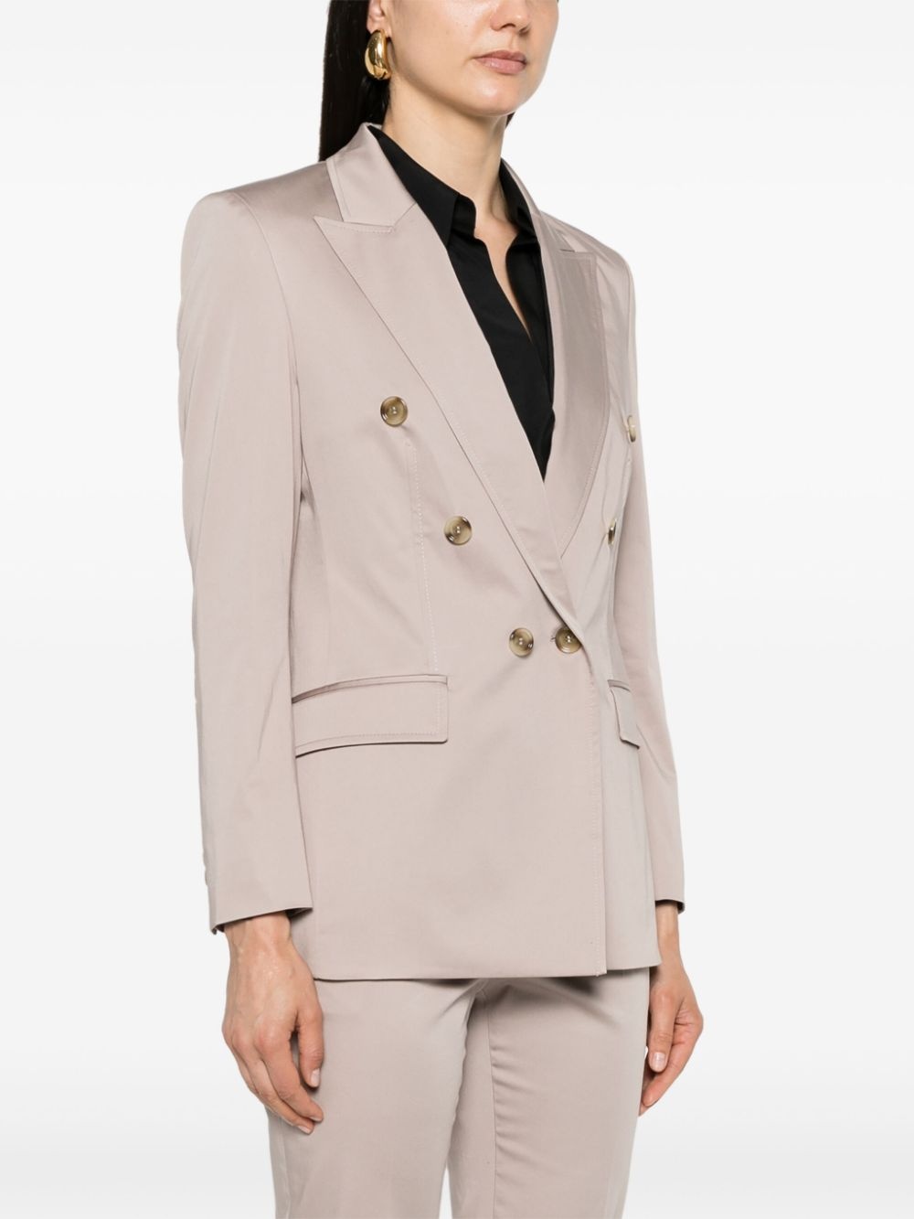 double-breasted satin blazer - 3