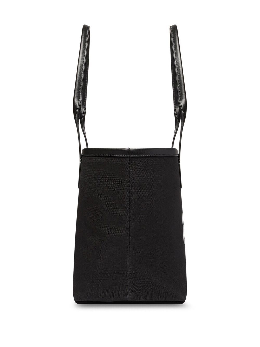 logo-print leather-trim tote - 4