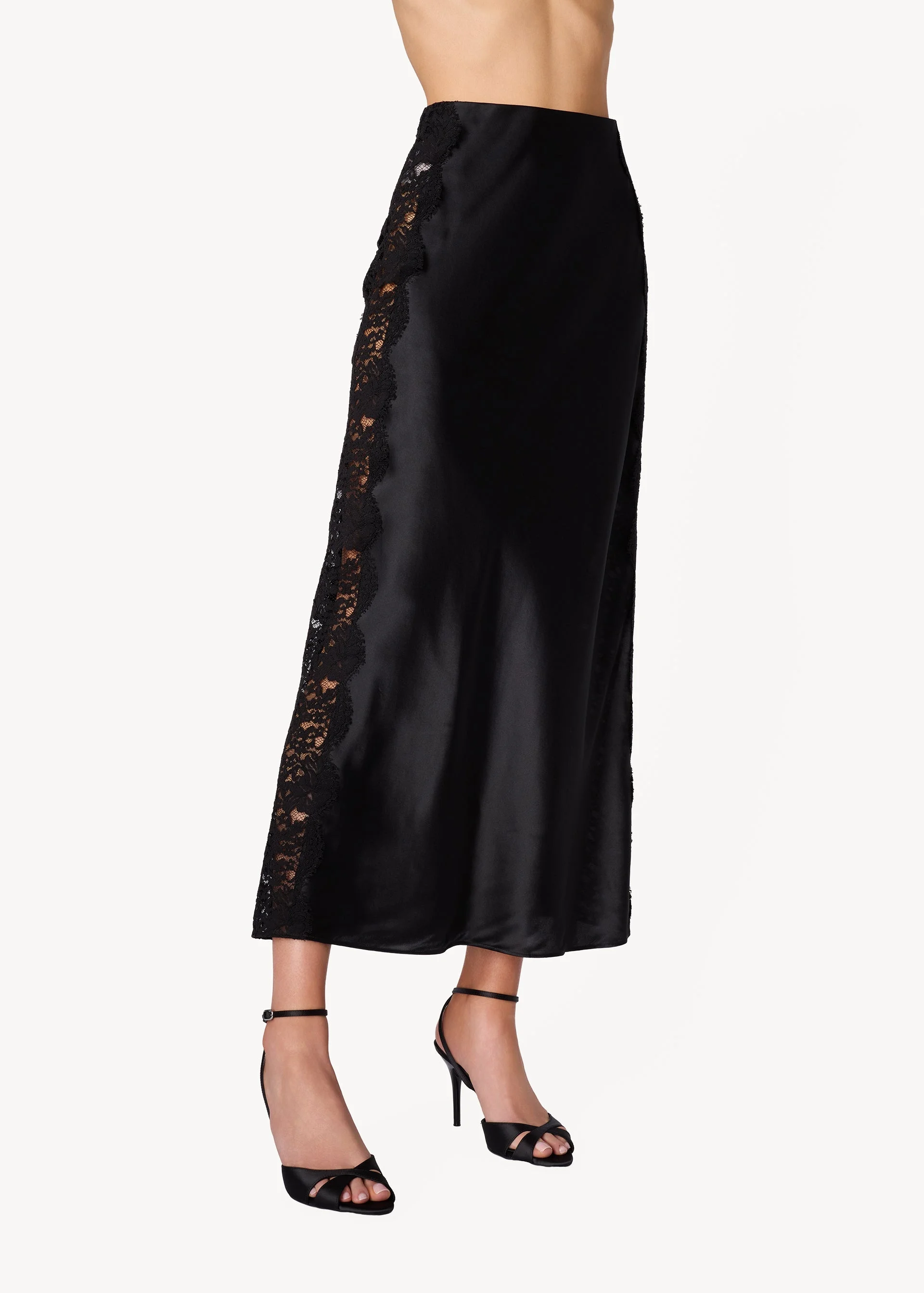 DARCEL SILK MAXI SKIRT BLACK - 1