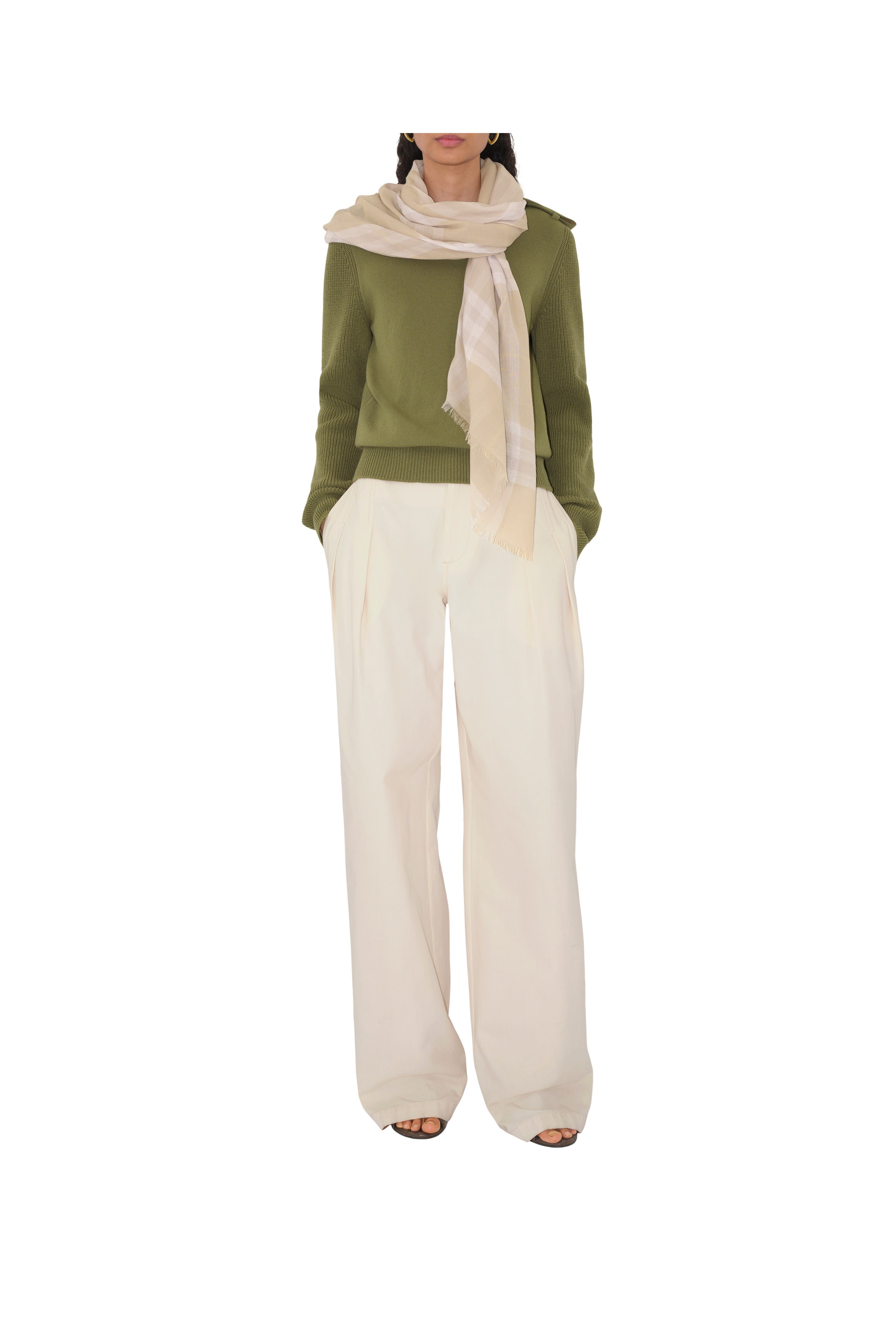 burberry Wide Check Wool Scarf in Smoke at Nordstrom - 3