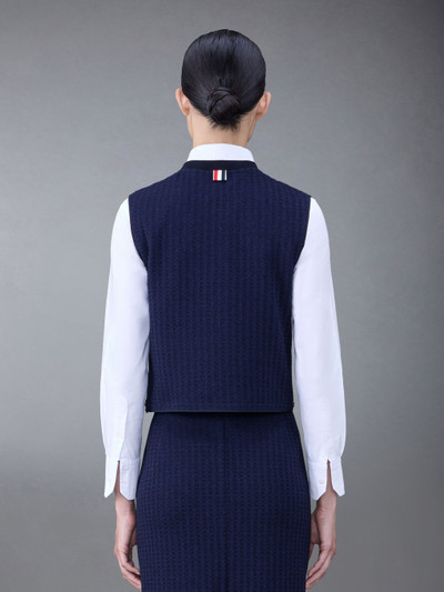 Thom Browne logo-patch jacquard top outlook