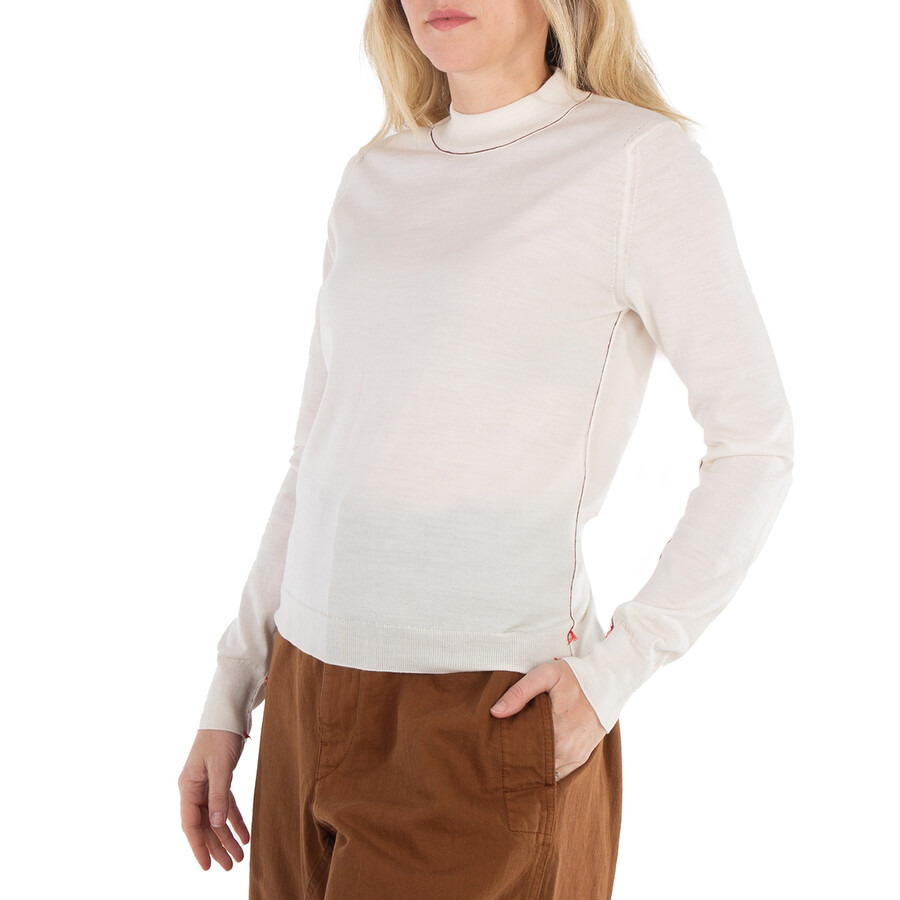 Maison Margiela Ladies Ecru Work-In-Progress Wool Jumper - 5