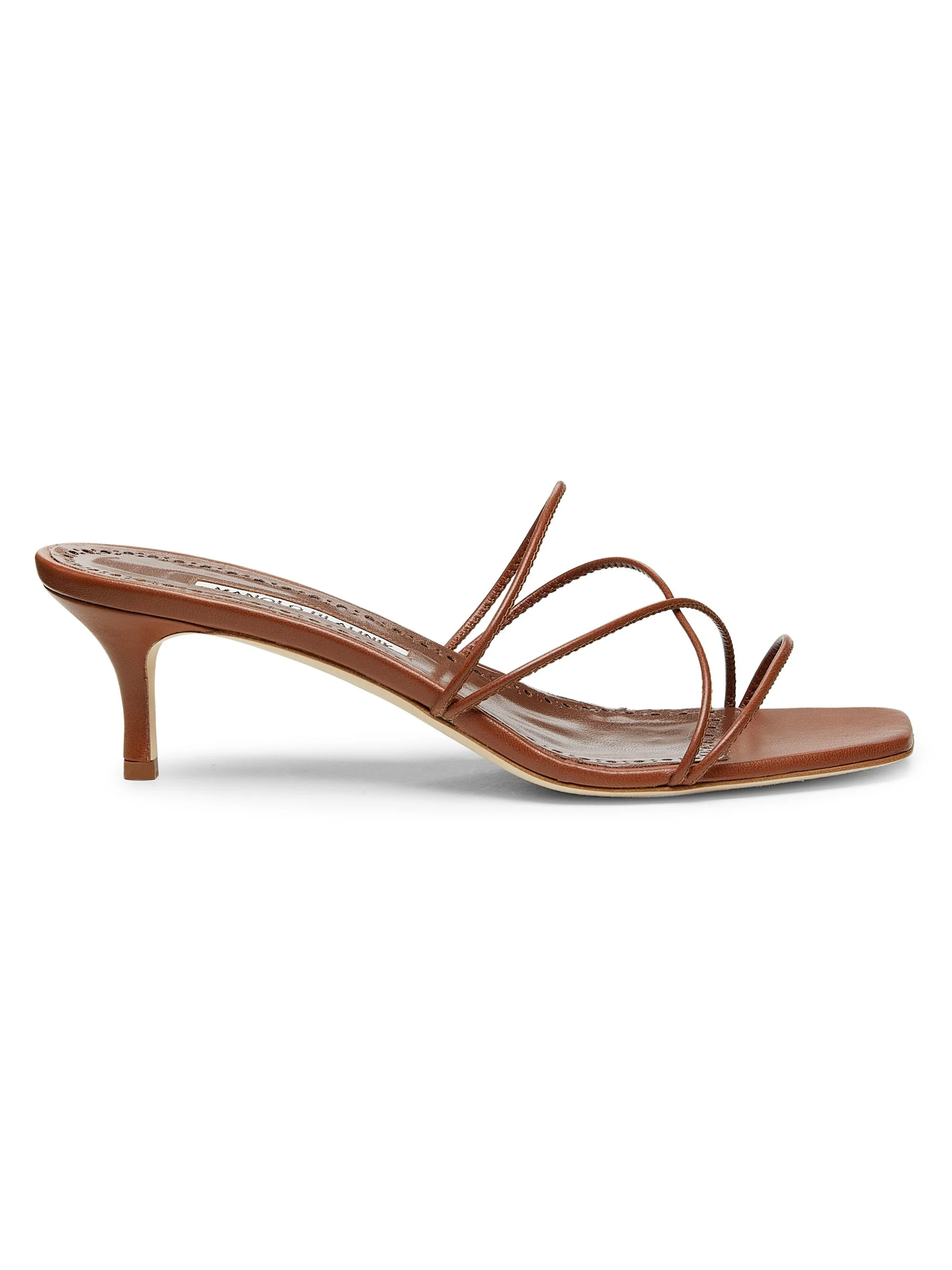 Women's Ninfemu 50MM Leather Strappy Sandals - Brown - 1
