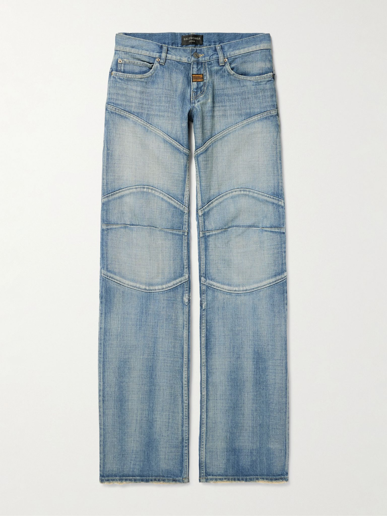 Straight-Leg Panelled Jeans Blue - 1