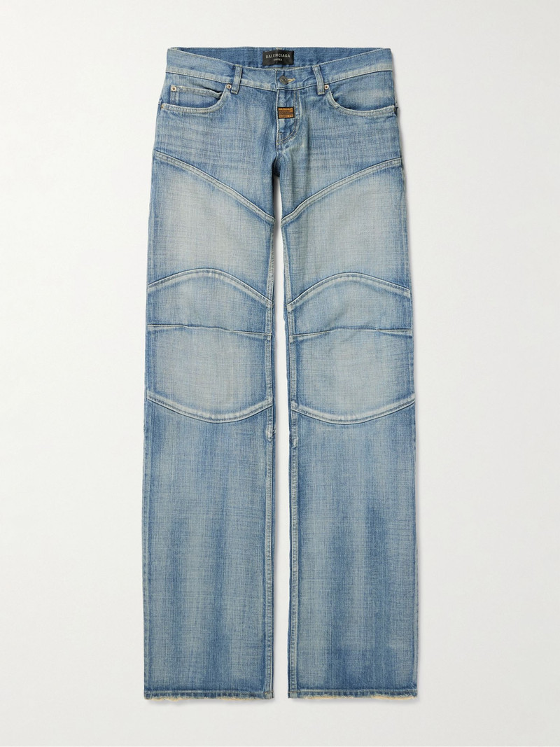Straight-Leg Panelled Jeans Blue 1