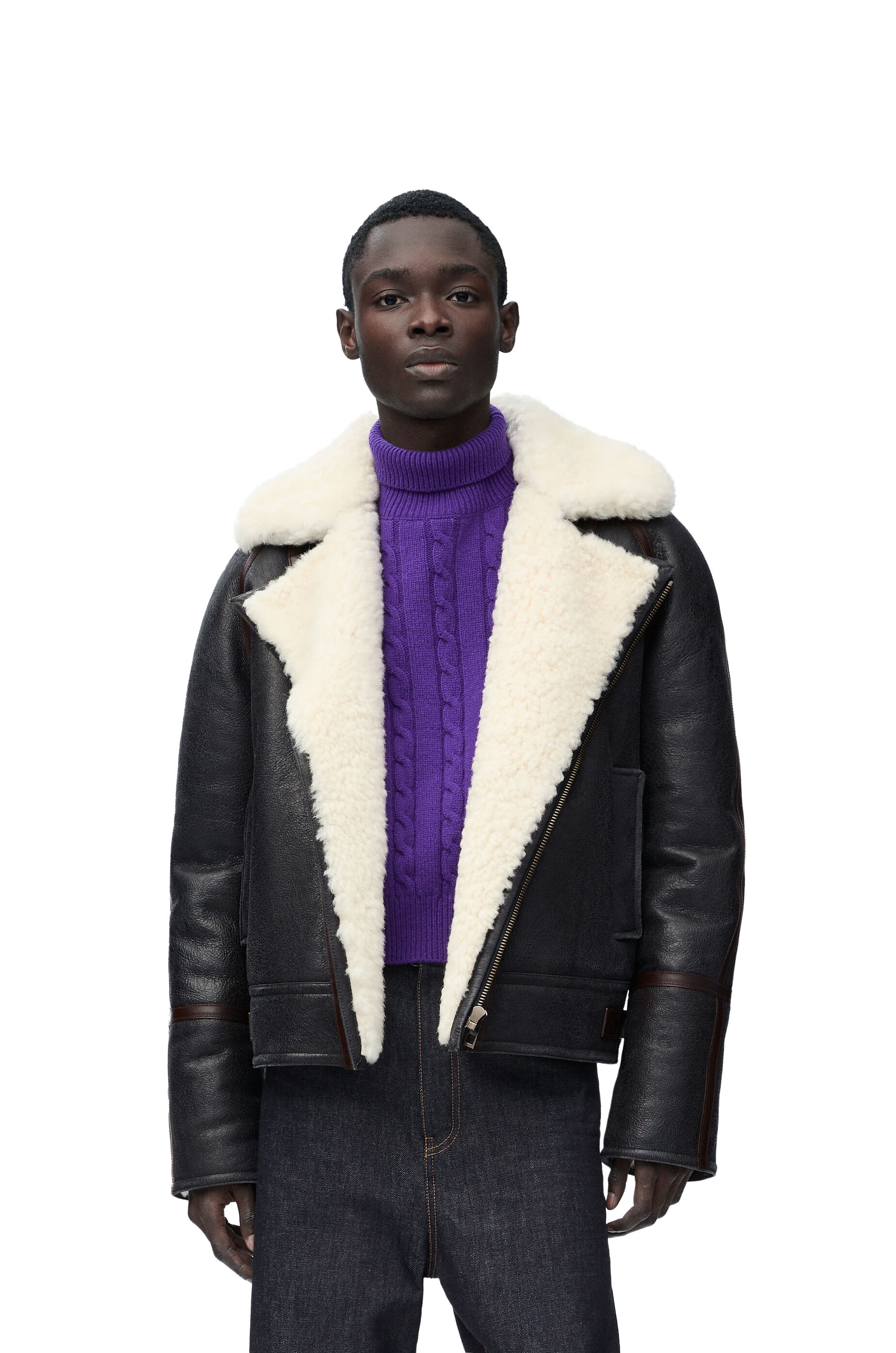 Aviator jacket in shearling - 3