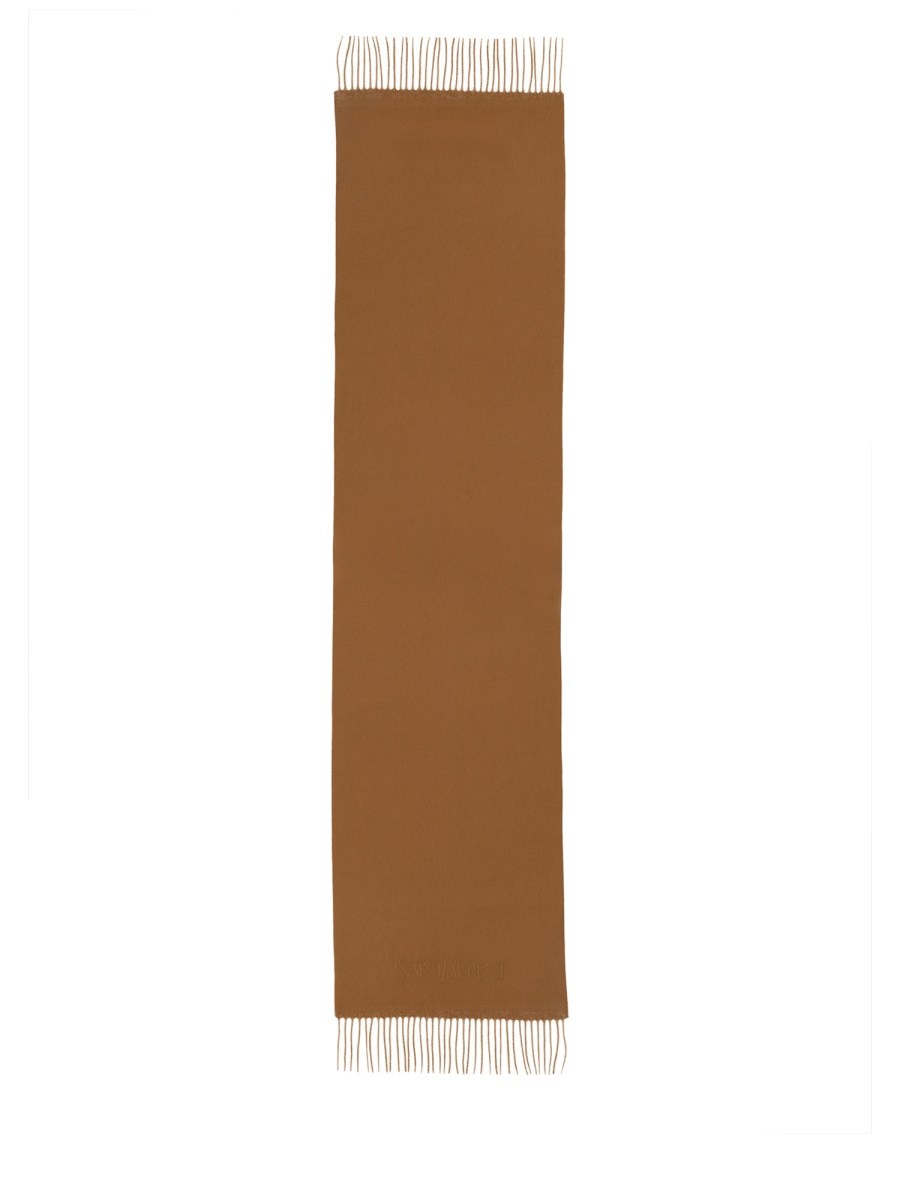 CASHMERE SCARF WITH LOGO EMBROIDERY - 1