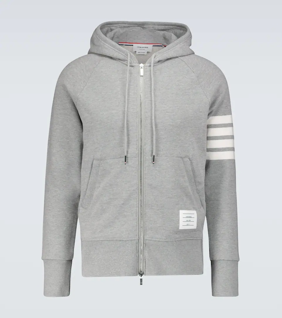 Zipped 4-Bar hooded sweatshirt - 1