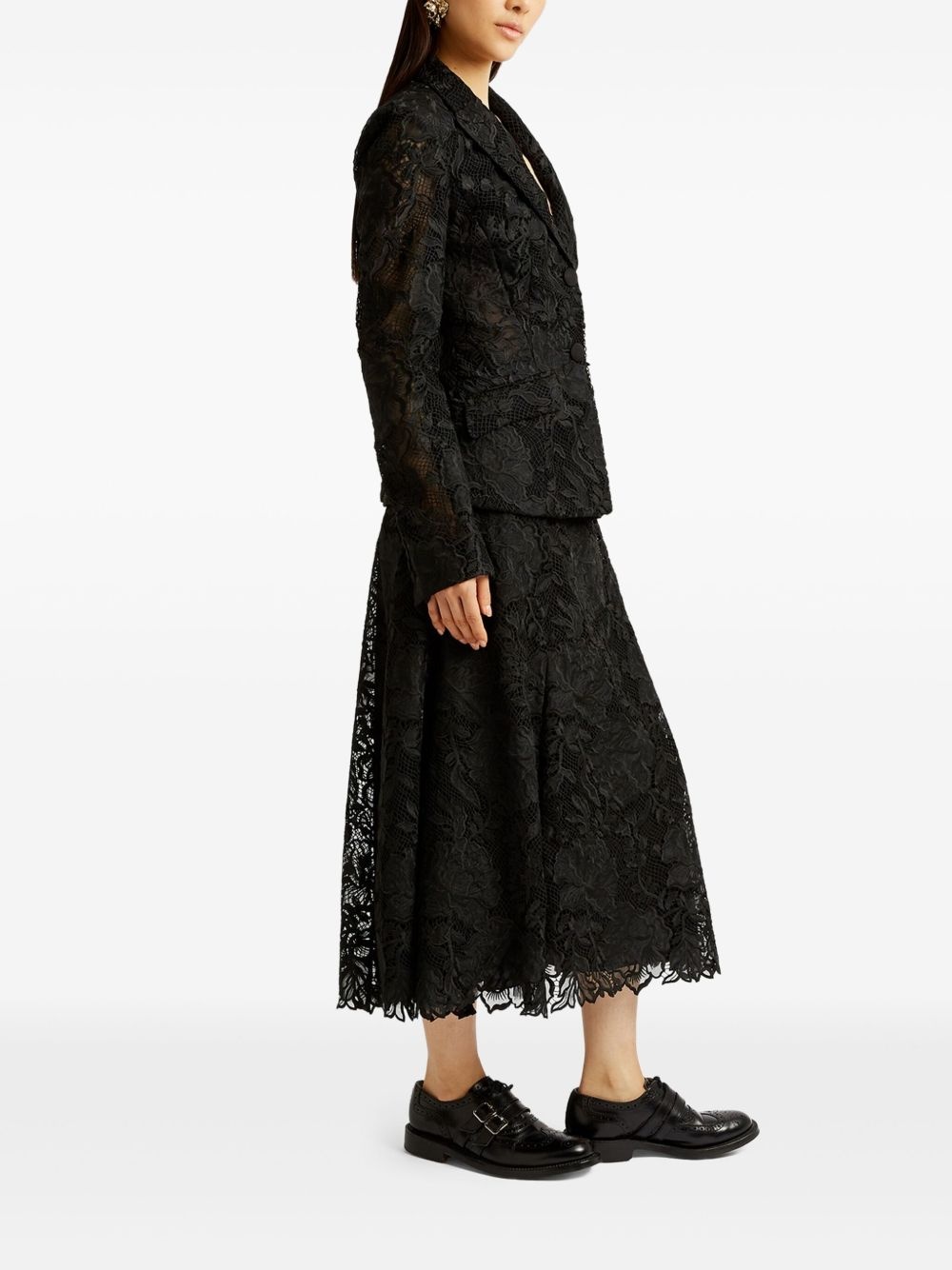guipure-lace midi skirt - 4