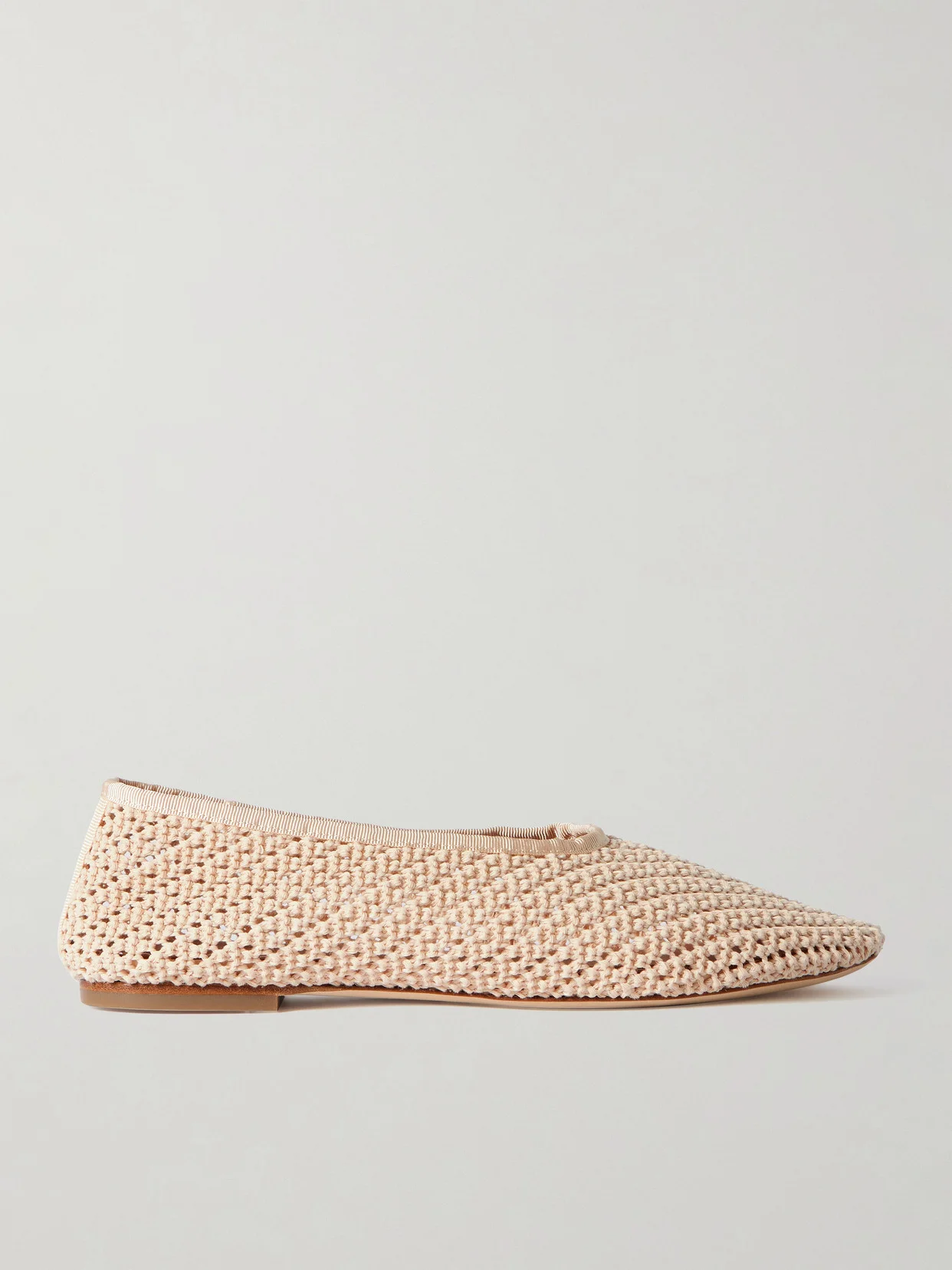 Alba Grosgrain-trimmed Crocheted Ballet Flats - 1