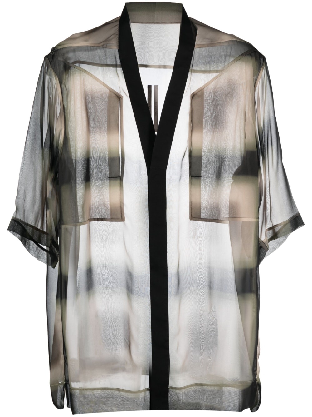 semi-sheer oversized silk shirt - 1