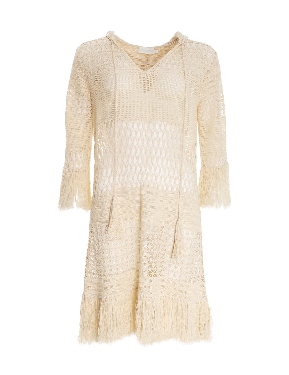 LAUREL KNIT FRINGE PONCHO - 1