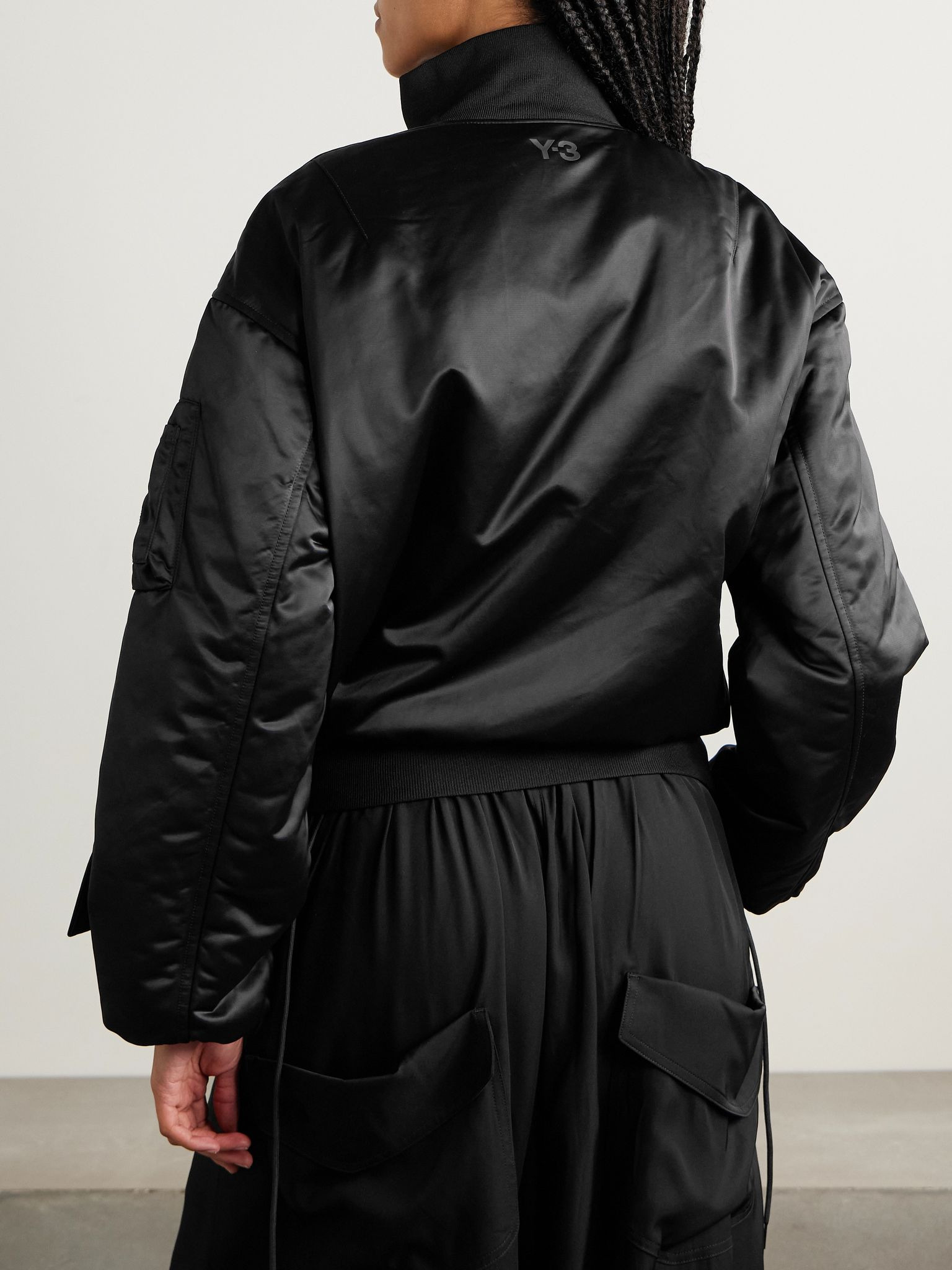 + Y-3 recycled-shell bomber jacket Black - 4
