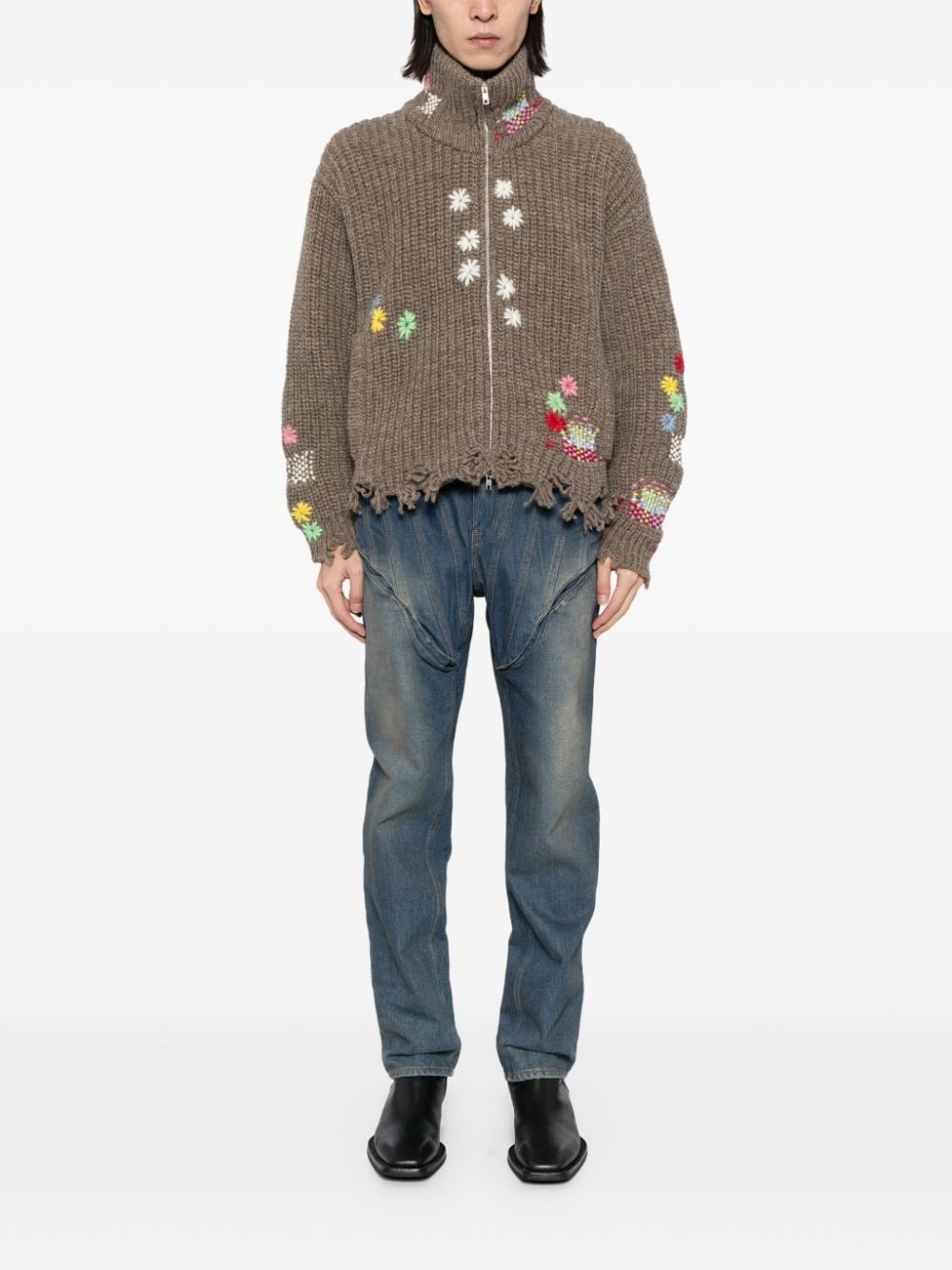 embroidered cardigan - 2
