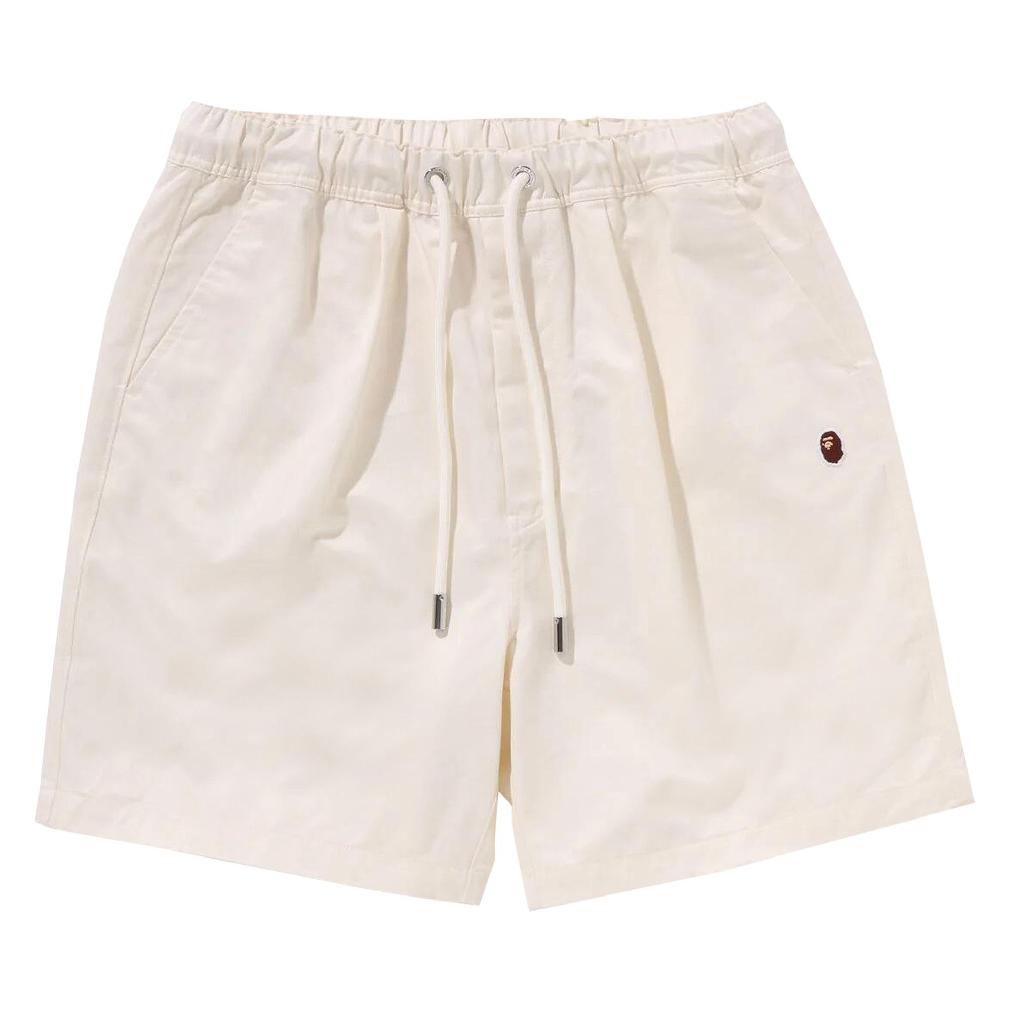 BAPE Ape Head One Point 2 Pleat Easy Chino Shorts 'Ivory' - 1