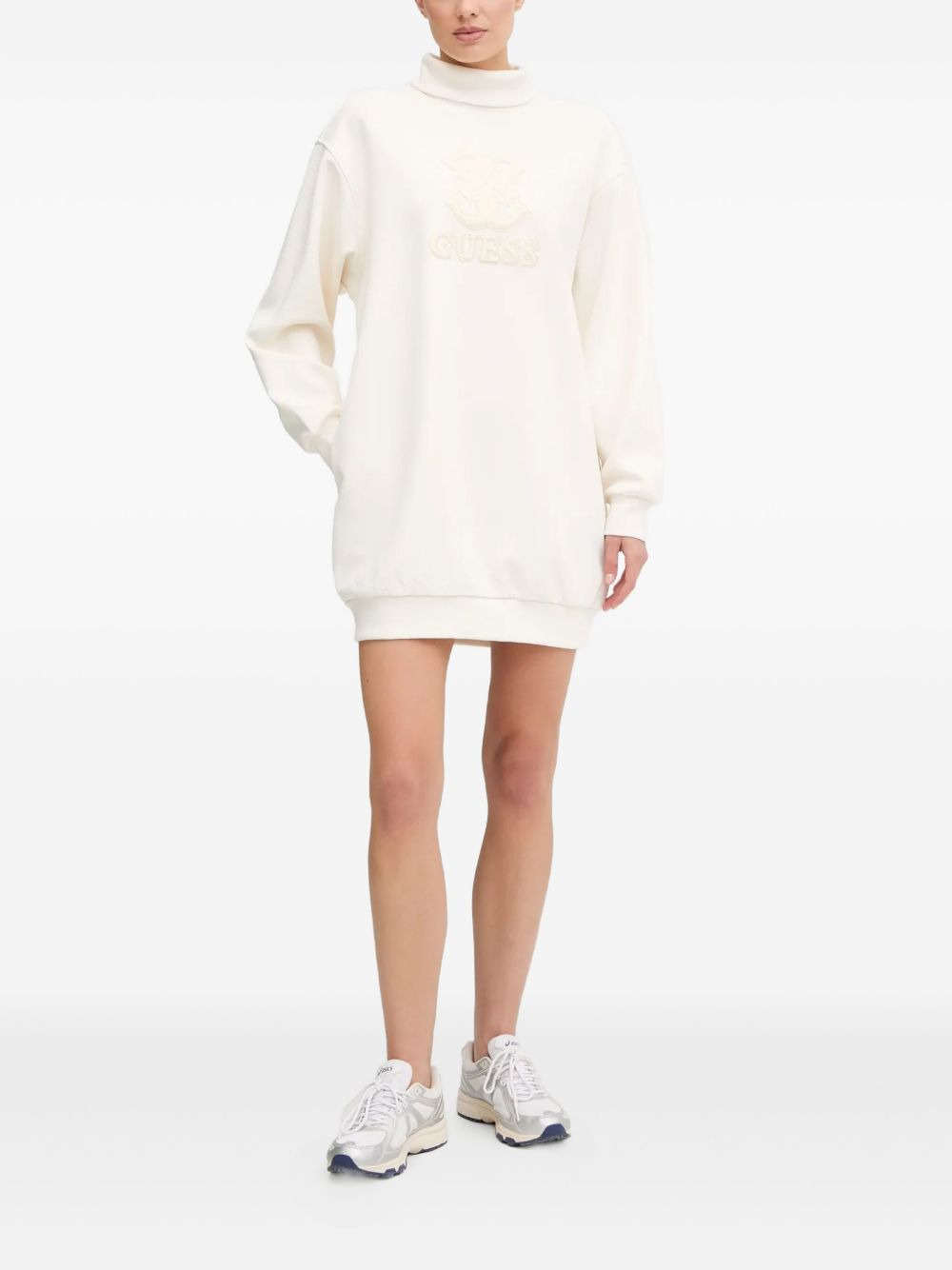 logo-motif turtleneck mini dress - 2