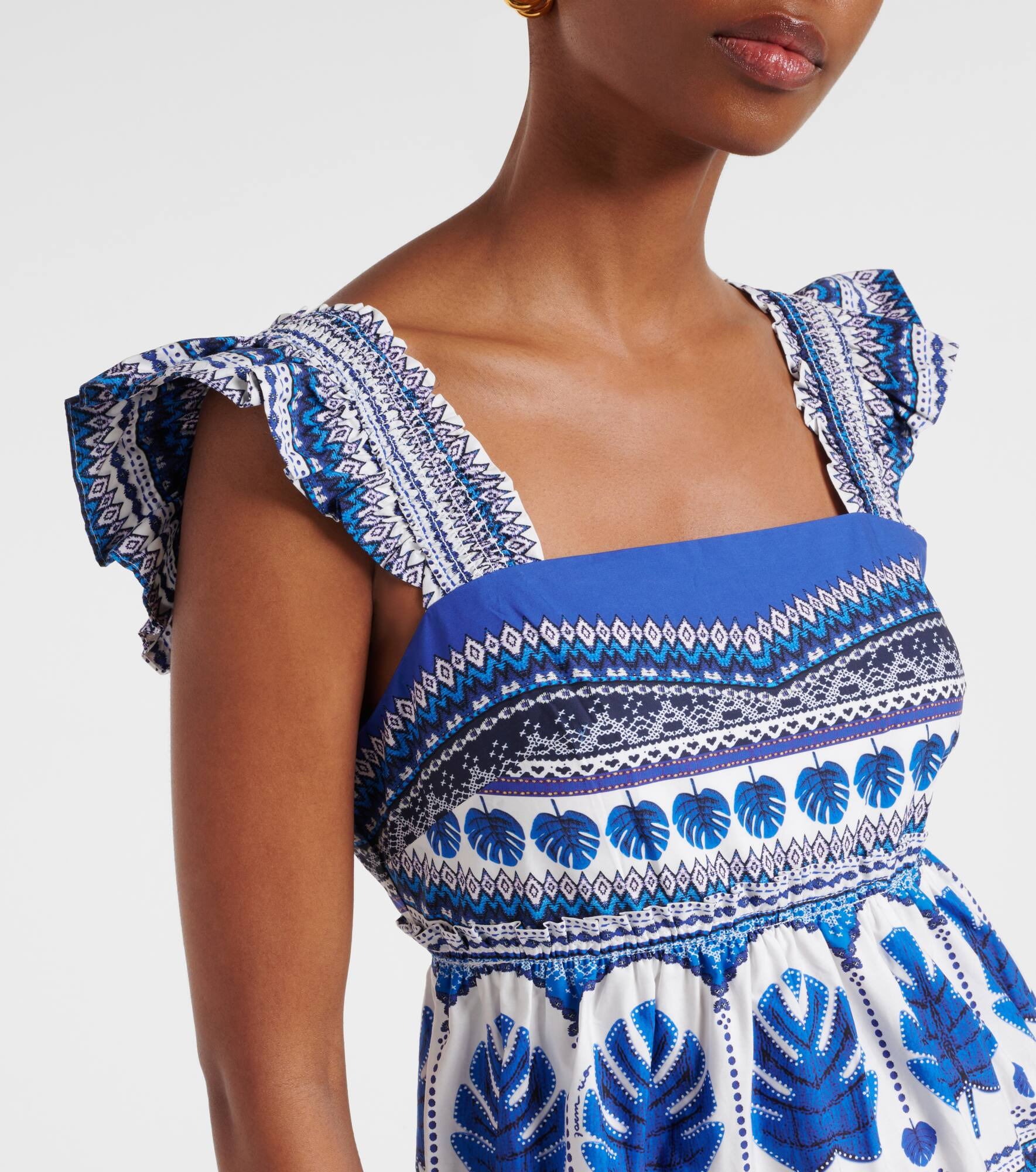 Printed tiered cotton minidress - 4