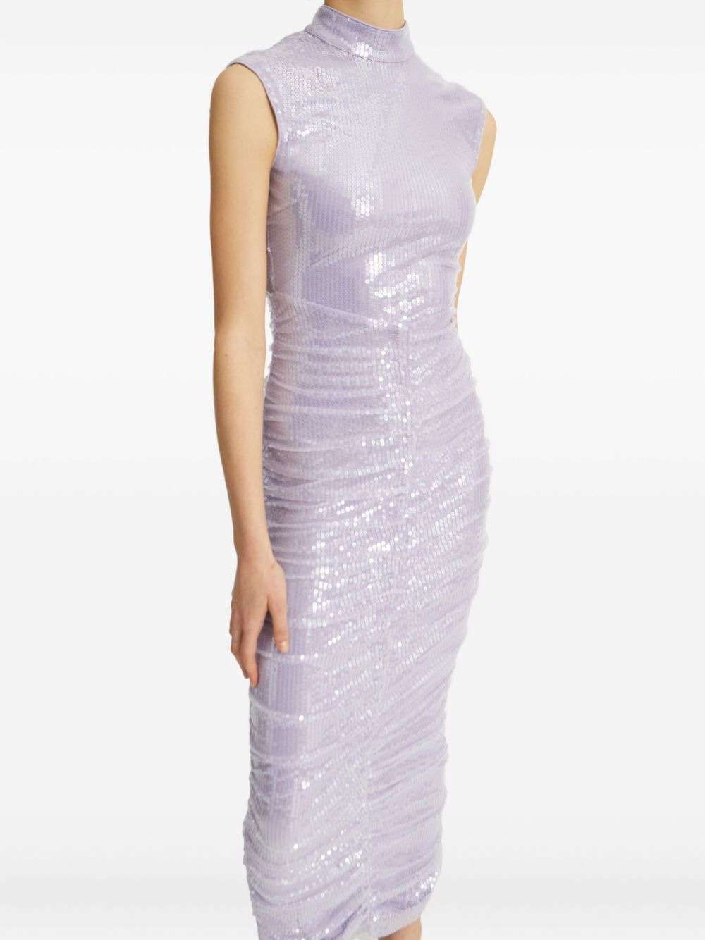 sequin high-neck midi dress - 4