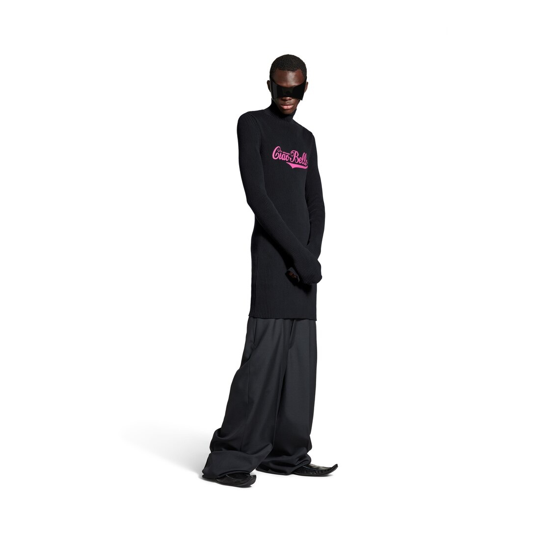 Women's Ciao Bello Long Fitted Turtleneck in Black - 3