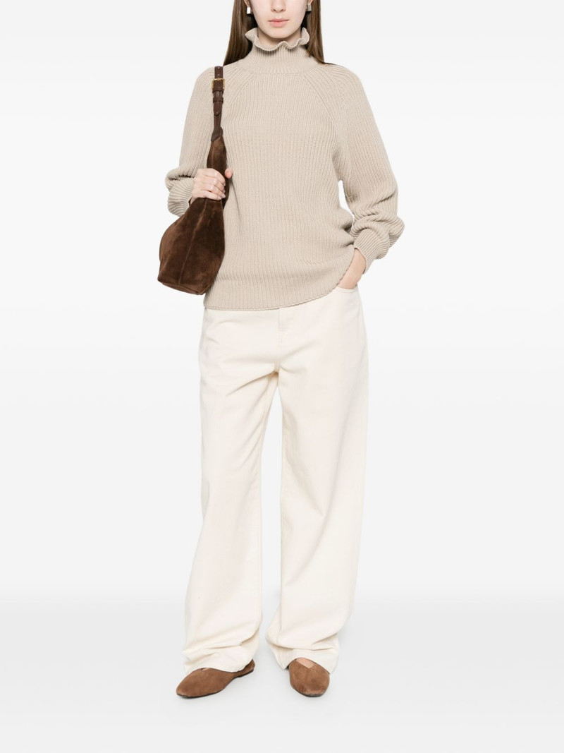 Max Mara ruffled cotton sweater outlook