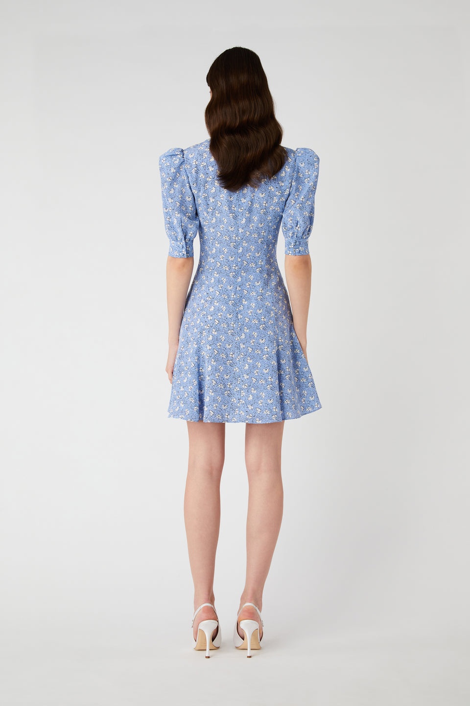 CLOVER PRINT SILK MINI DRESS WITH BOW - 5