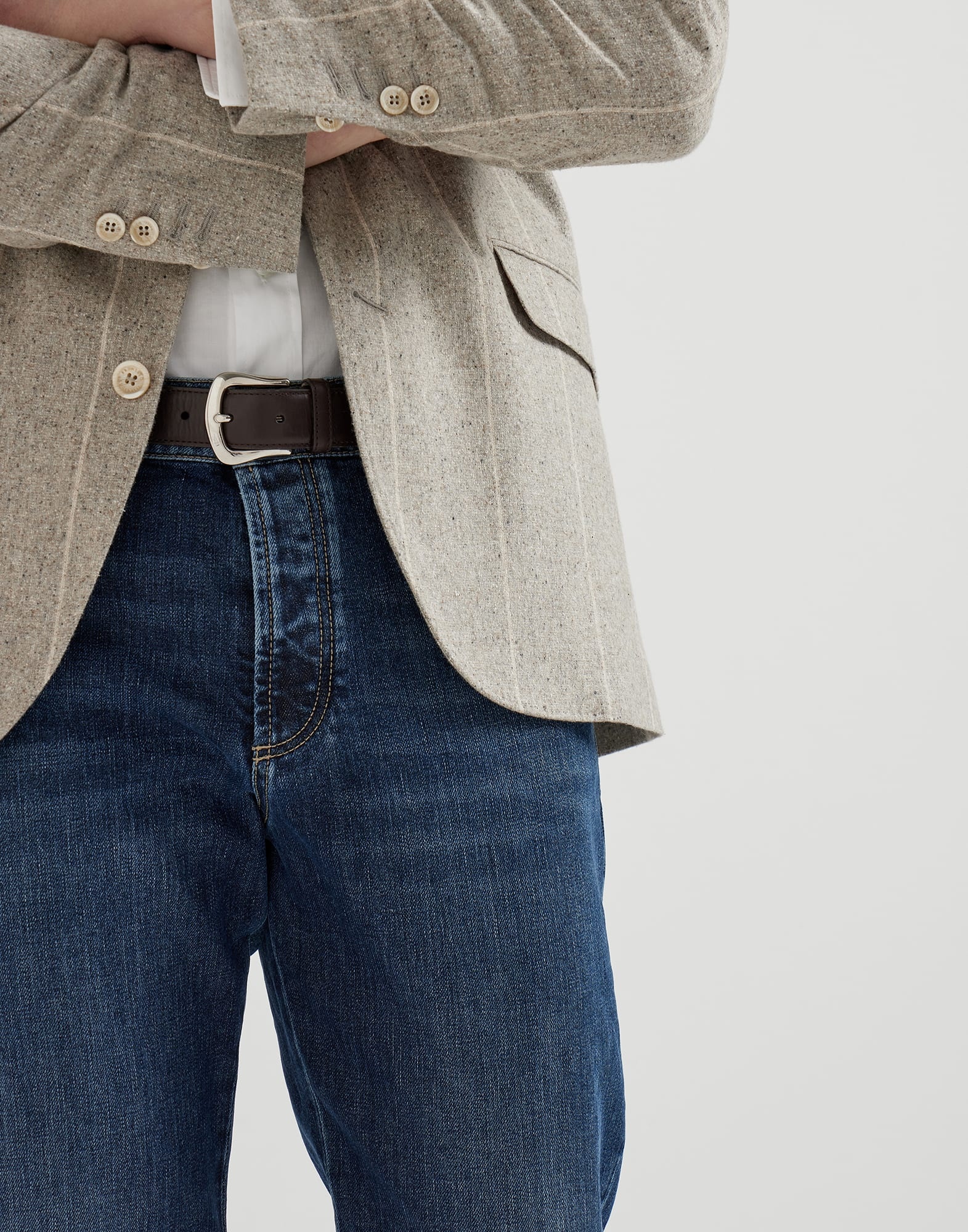 Comfort denim slim fit five-pocket trousers - 3