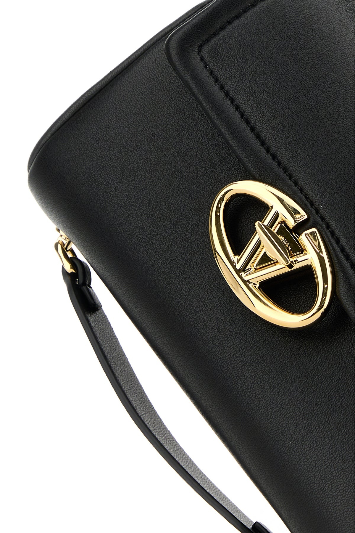 Black leather VLogo shoulder bag - 4