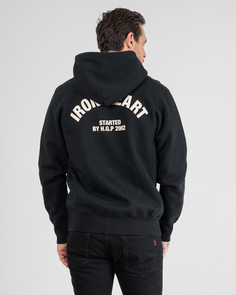 IHSW-81L-BLK PRINTED 14OZ ULTRA HEAVYWEIGHT LOOPWHEEL COTTON ZIPPERED HOODIE - BLACK 11